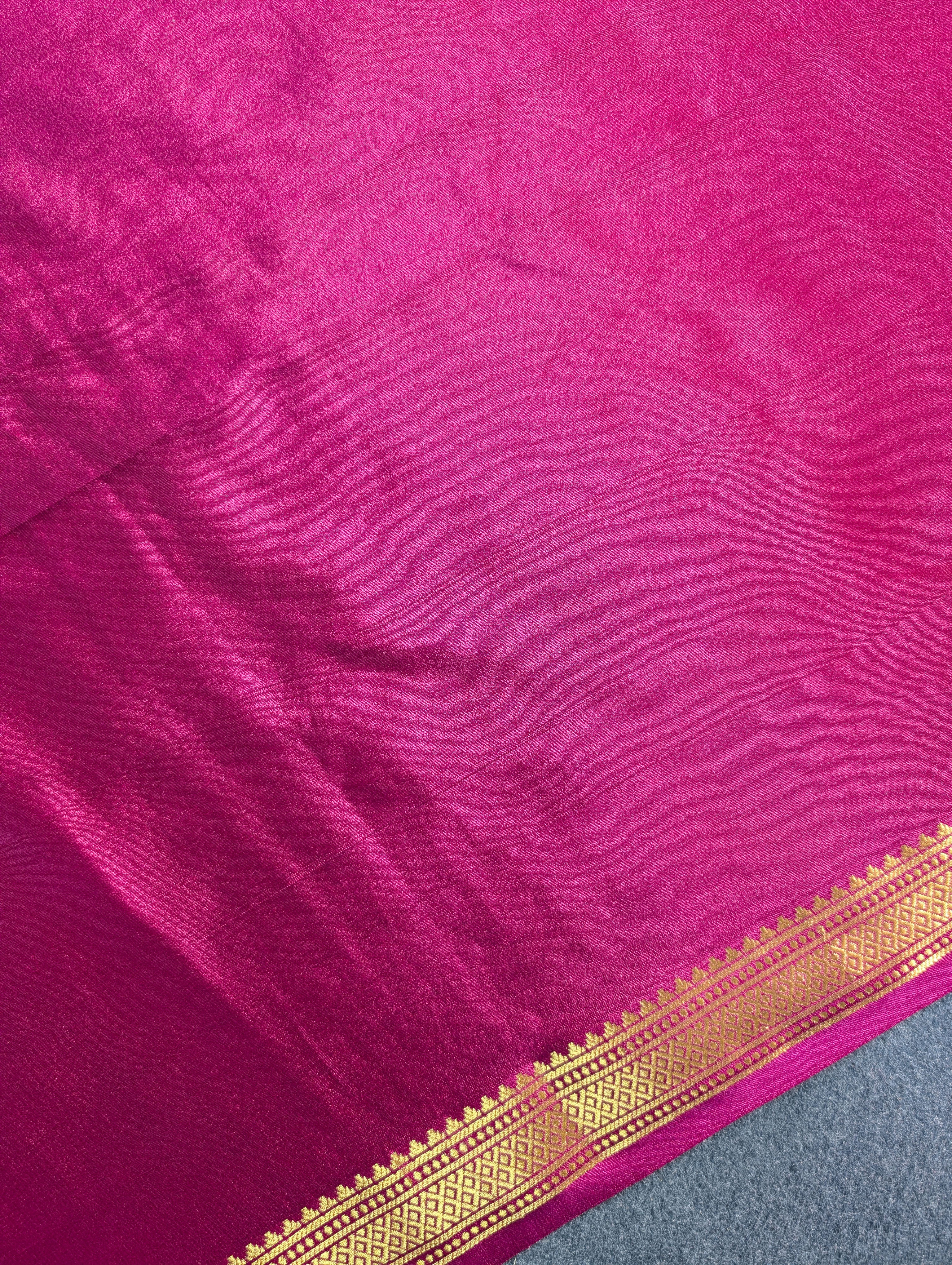 Pure Mysore silk Crepe X Hand Embroidery - Wine