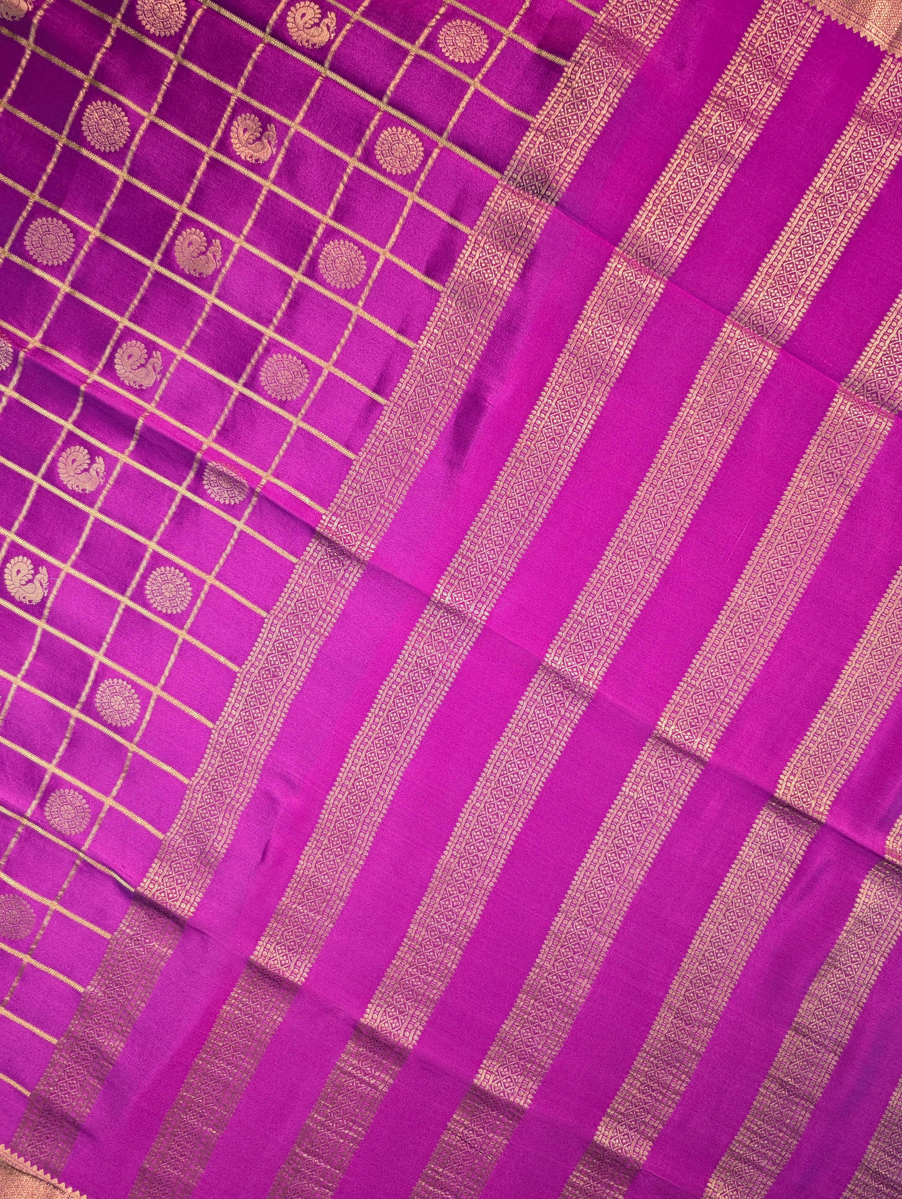 Pure Mysore Silk Crepe - Purple