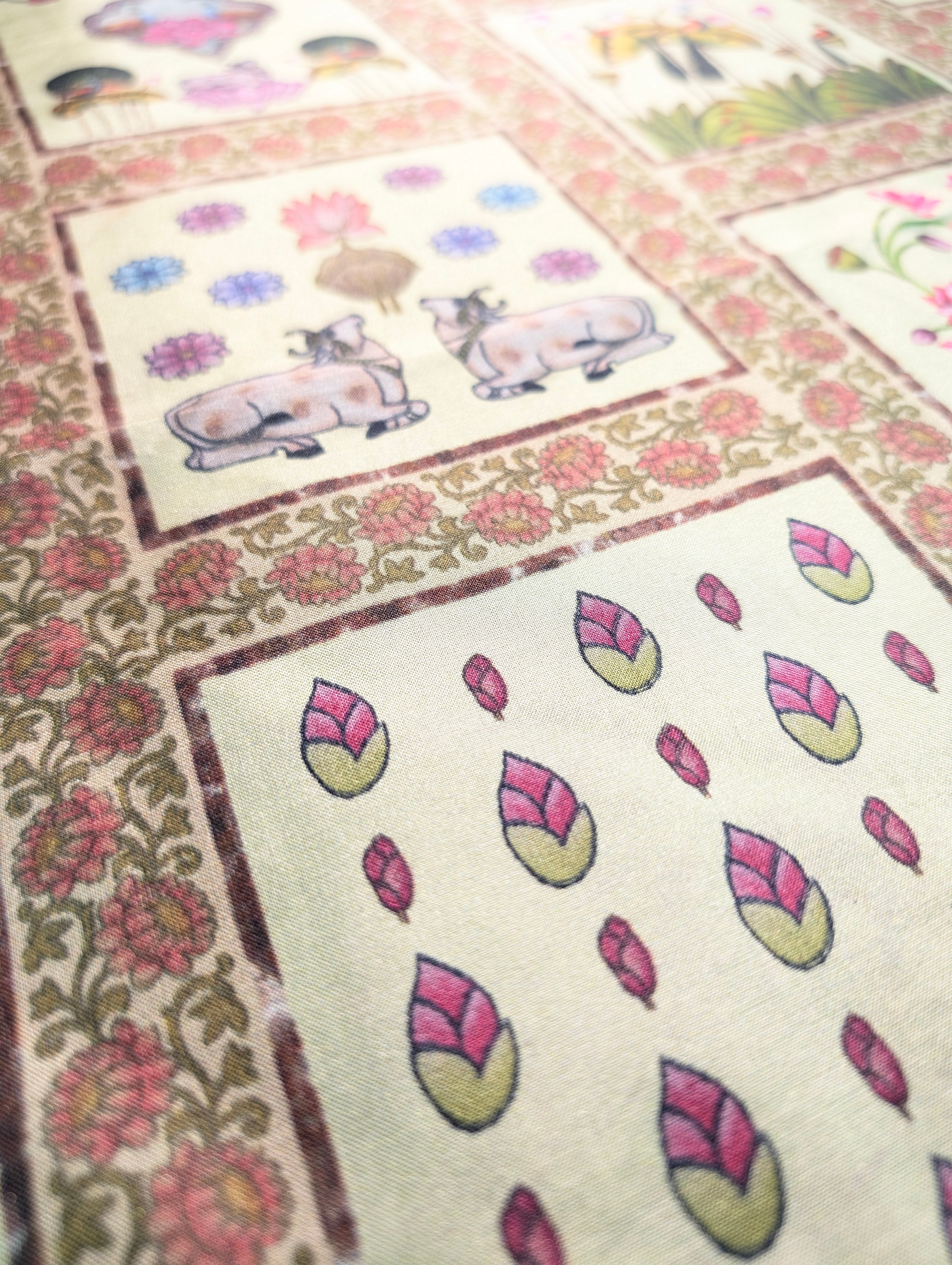 Pure Silk X Heritage-Inspired Printed Saree with Miniature Motifs