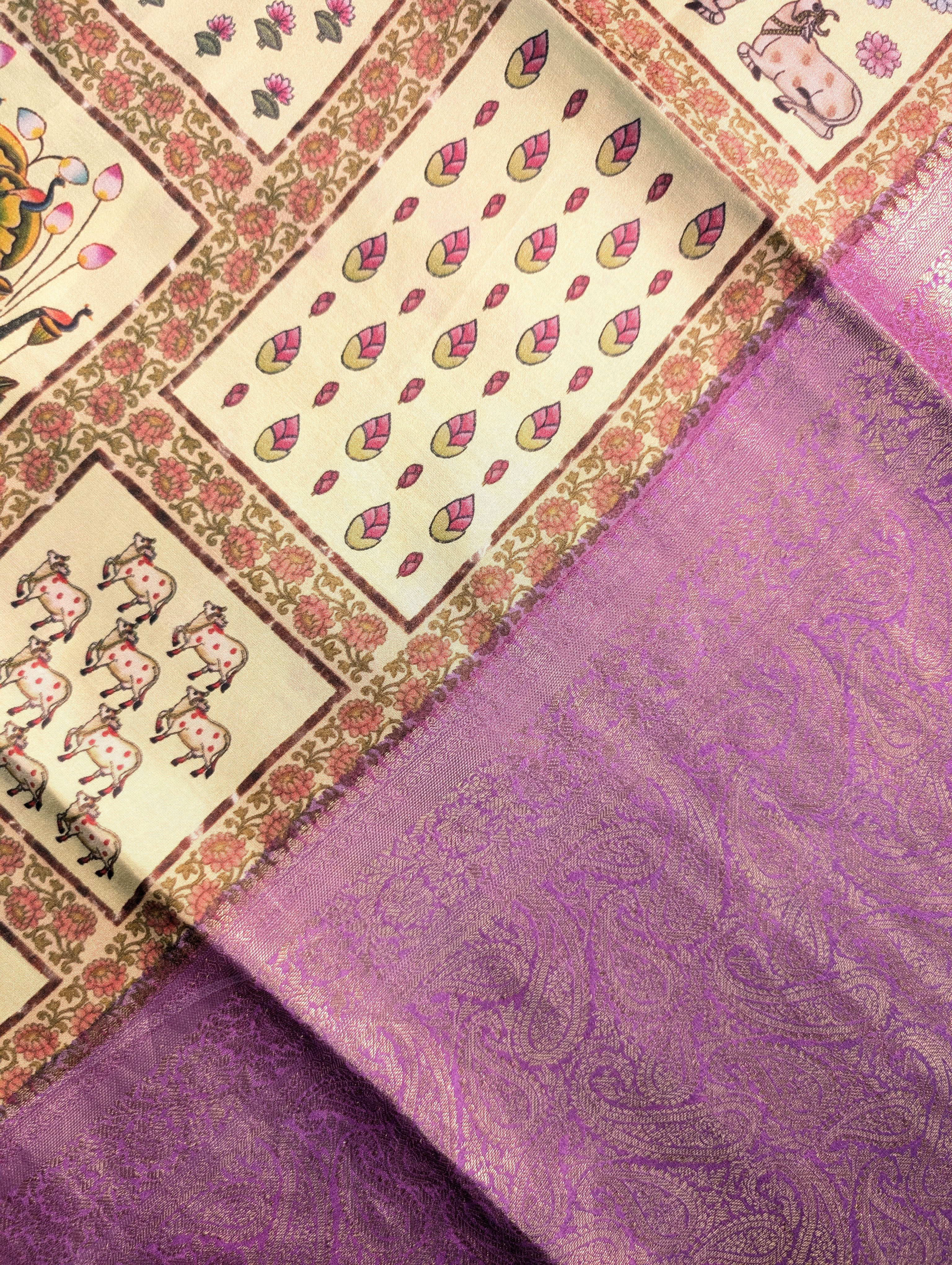 Pure Silk X Heritage-Inspired Printed Saree with Miniature Motifs