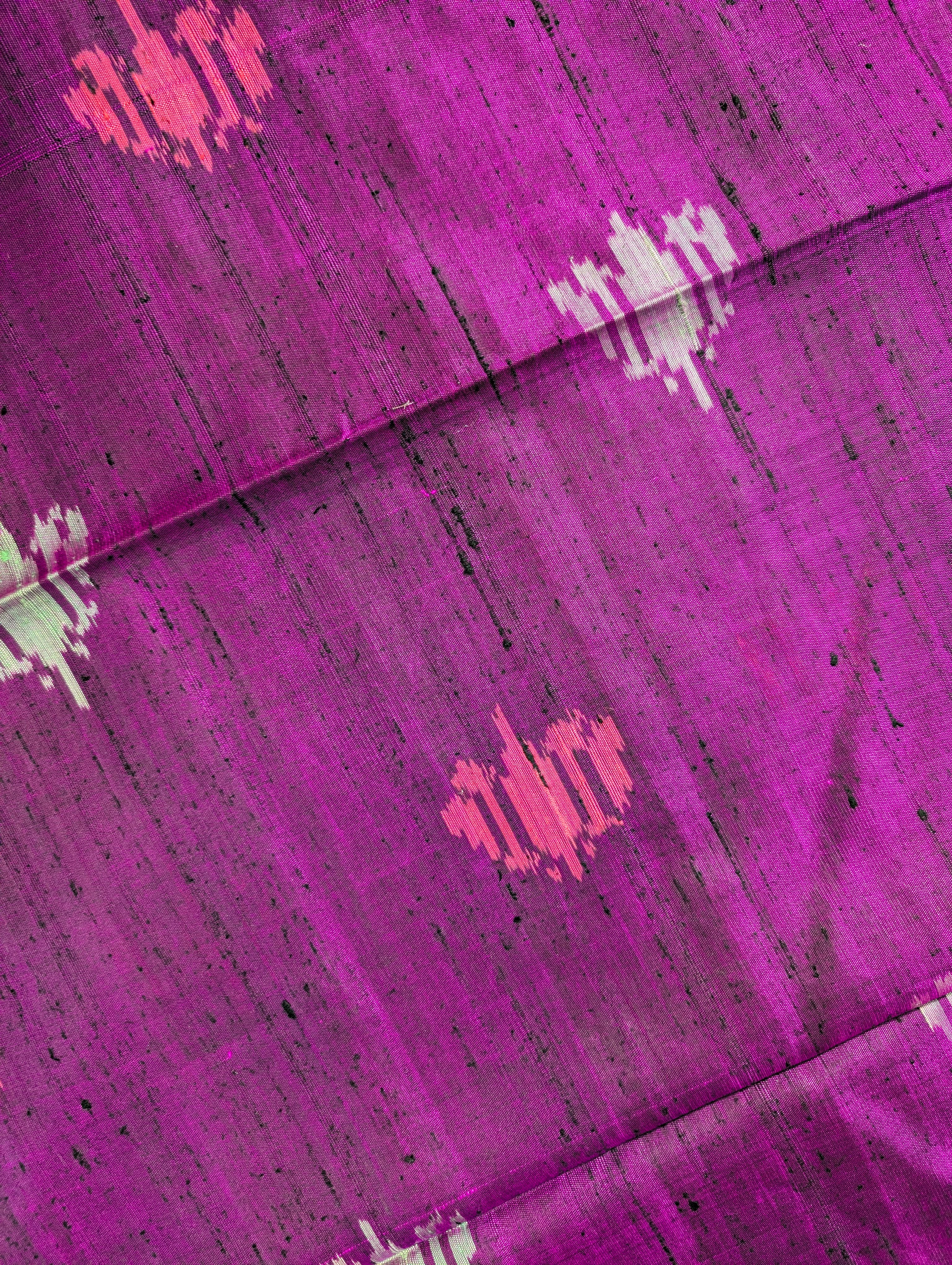 Handloom Raw Silk Patola Saree X Deep Purple