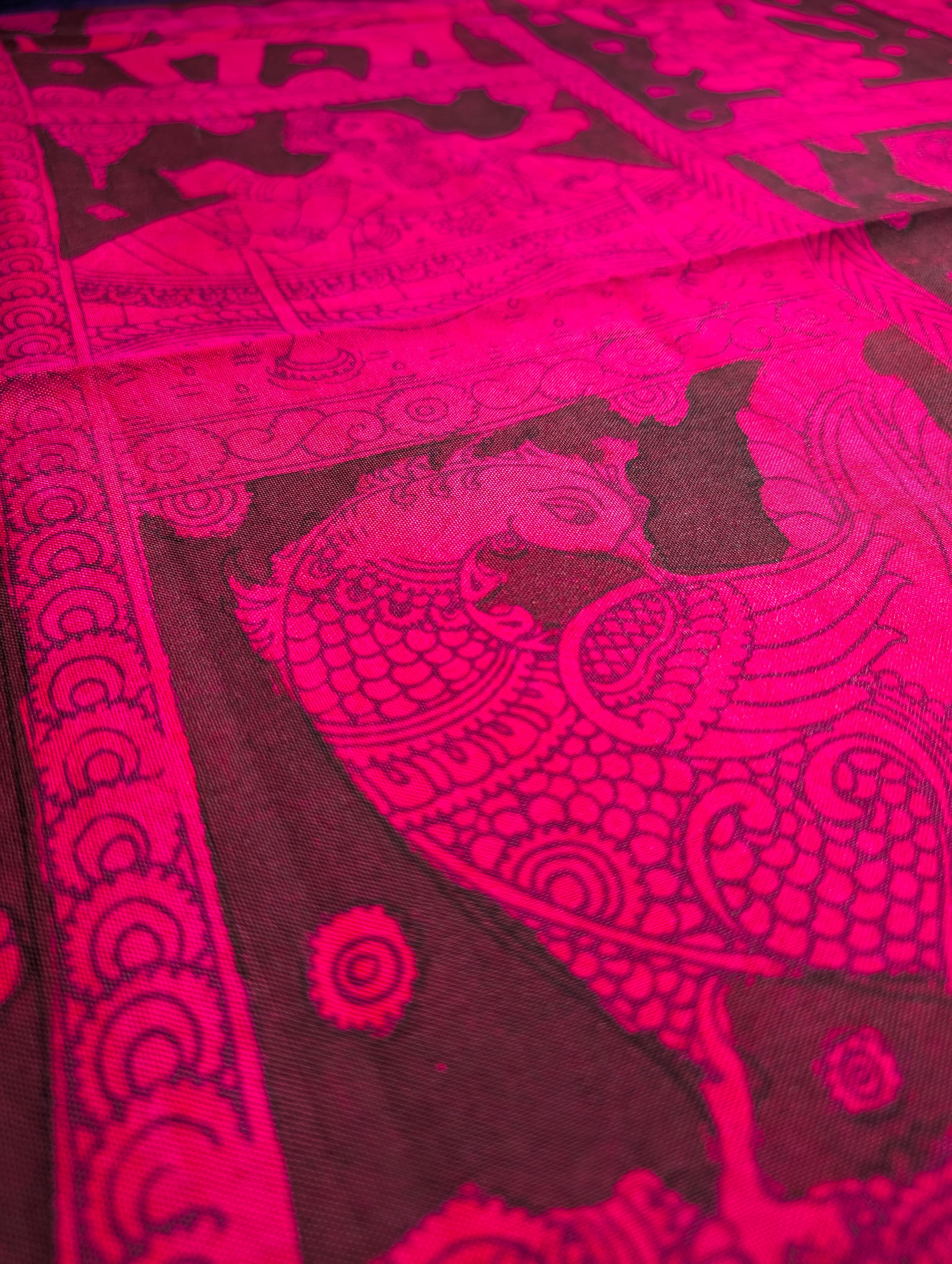 Handloom Pure Silk Patola X Pen Kalamkari