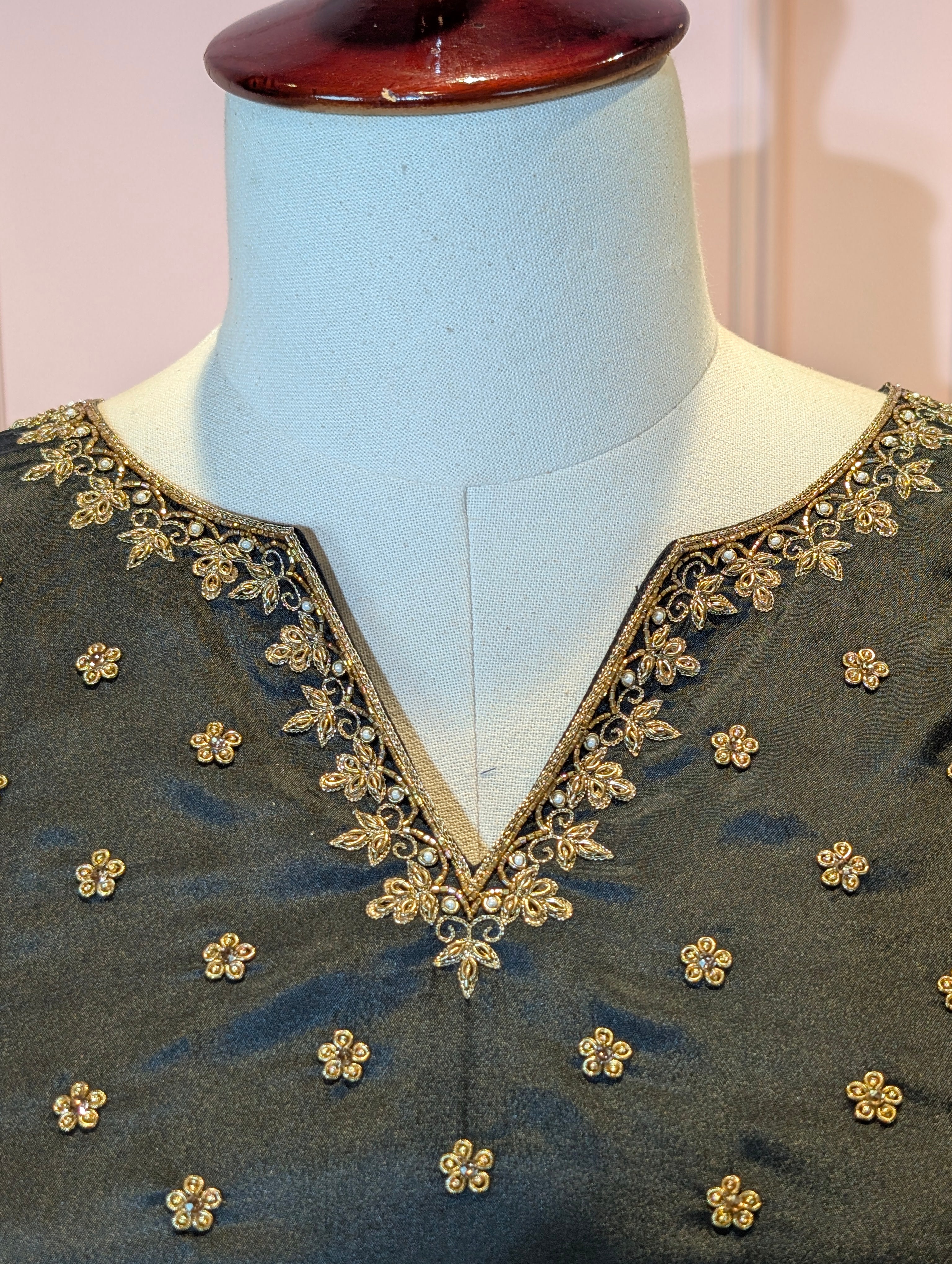 Yellow Printed Lehenga with Black Blouse