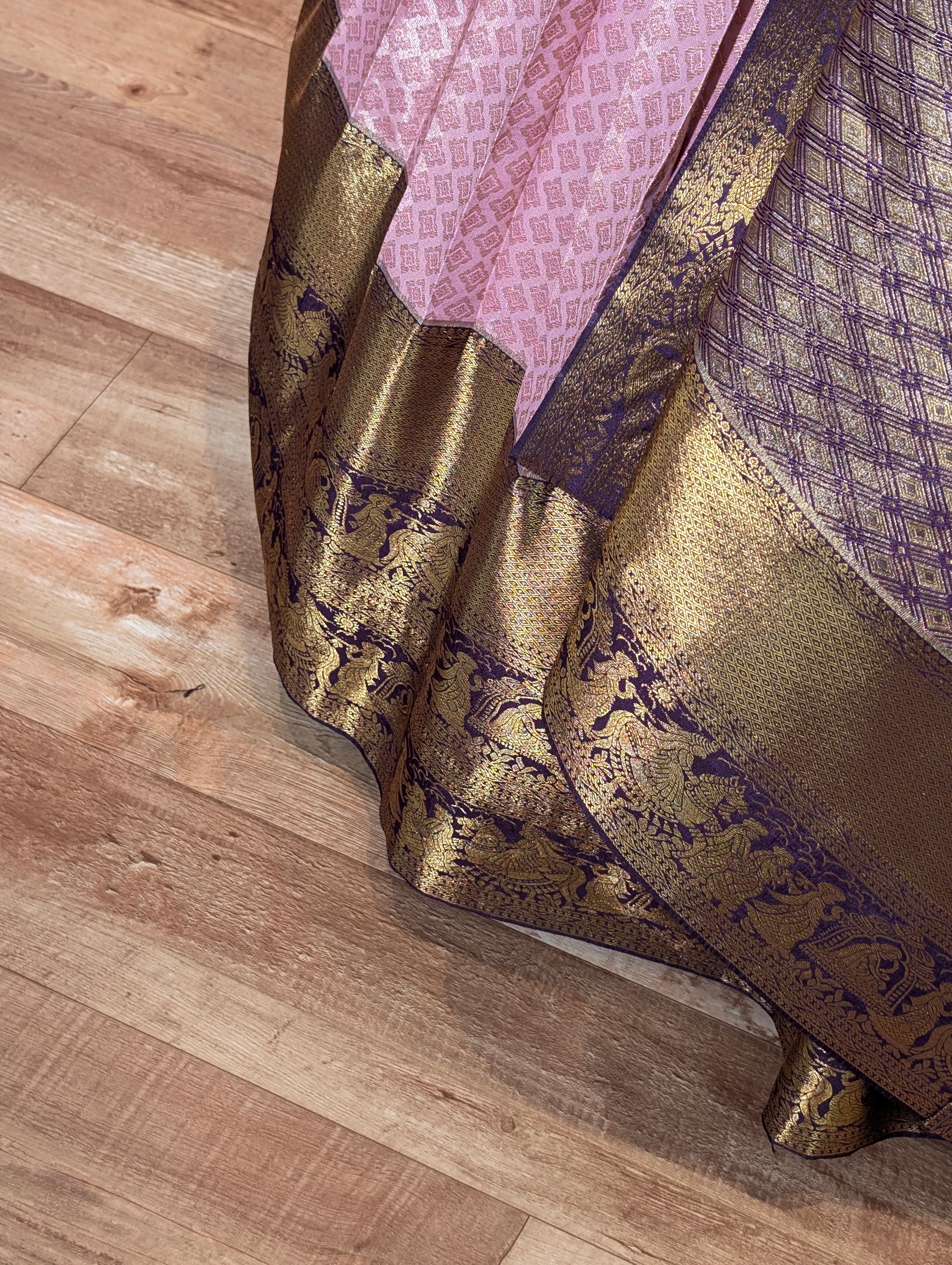 Royal Purple & Lilac Predraped Lehanga Set