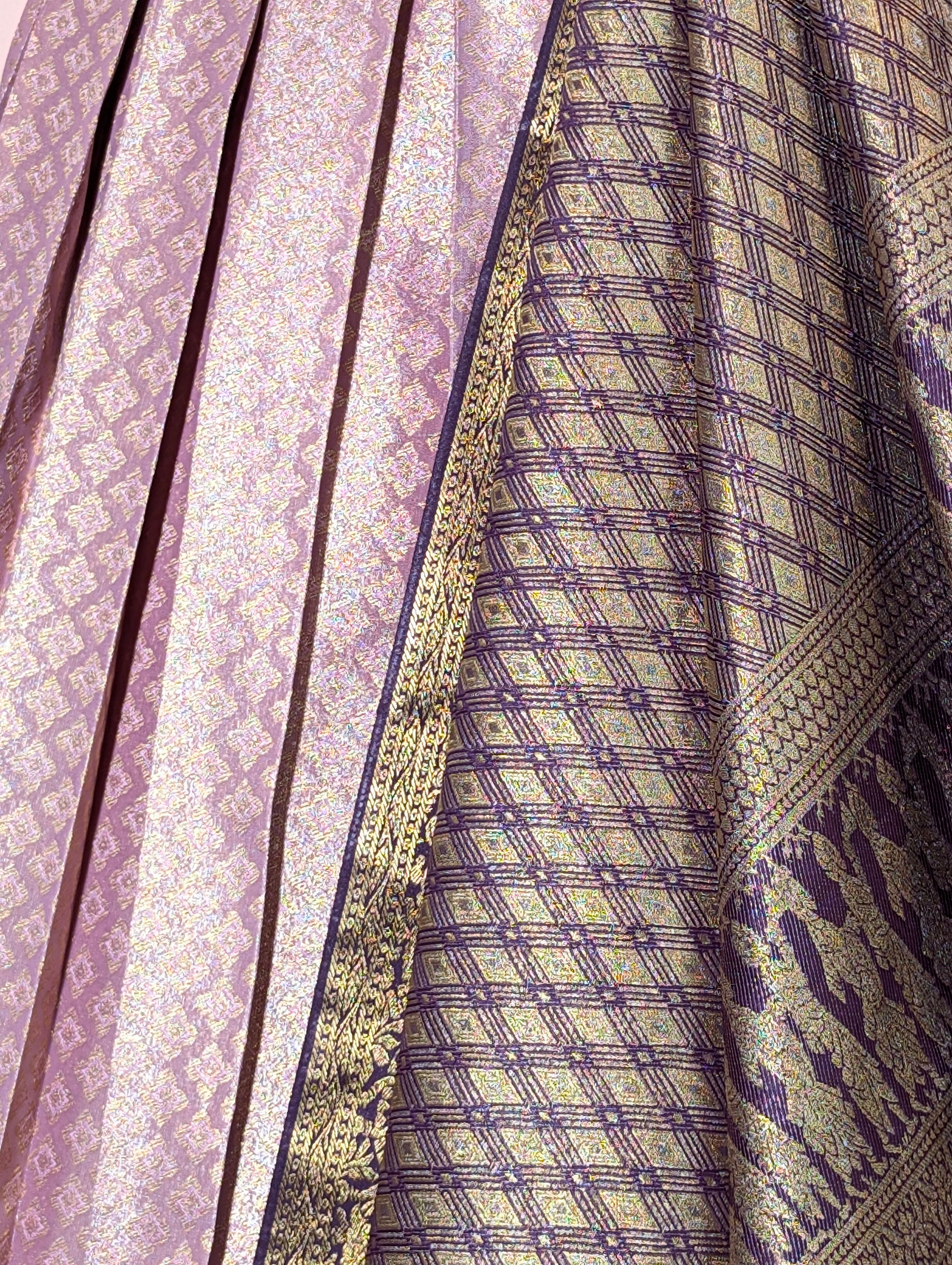 Royal Purple & Lilac Predraped Lehanga Set