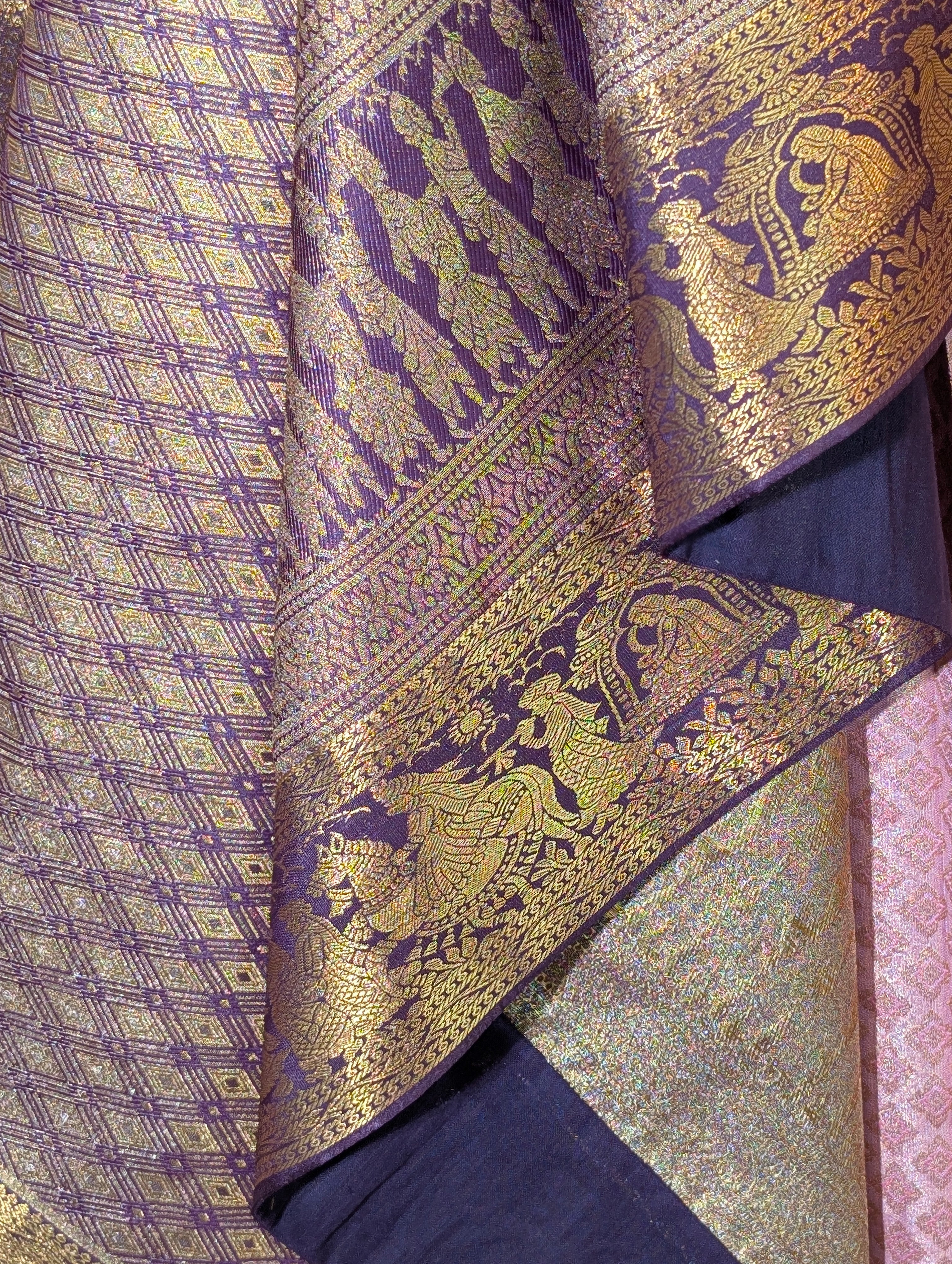 Royal Purple & Lilac Predraped Lehanga Set