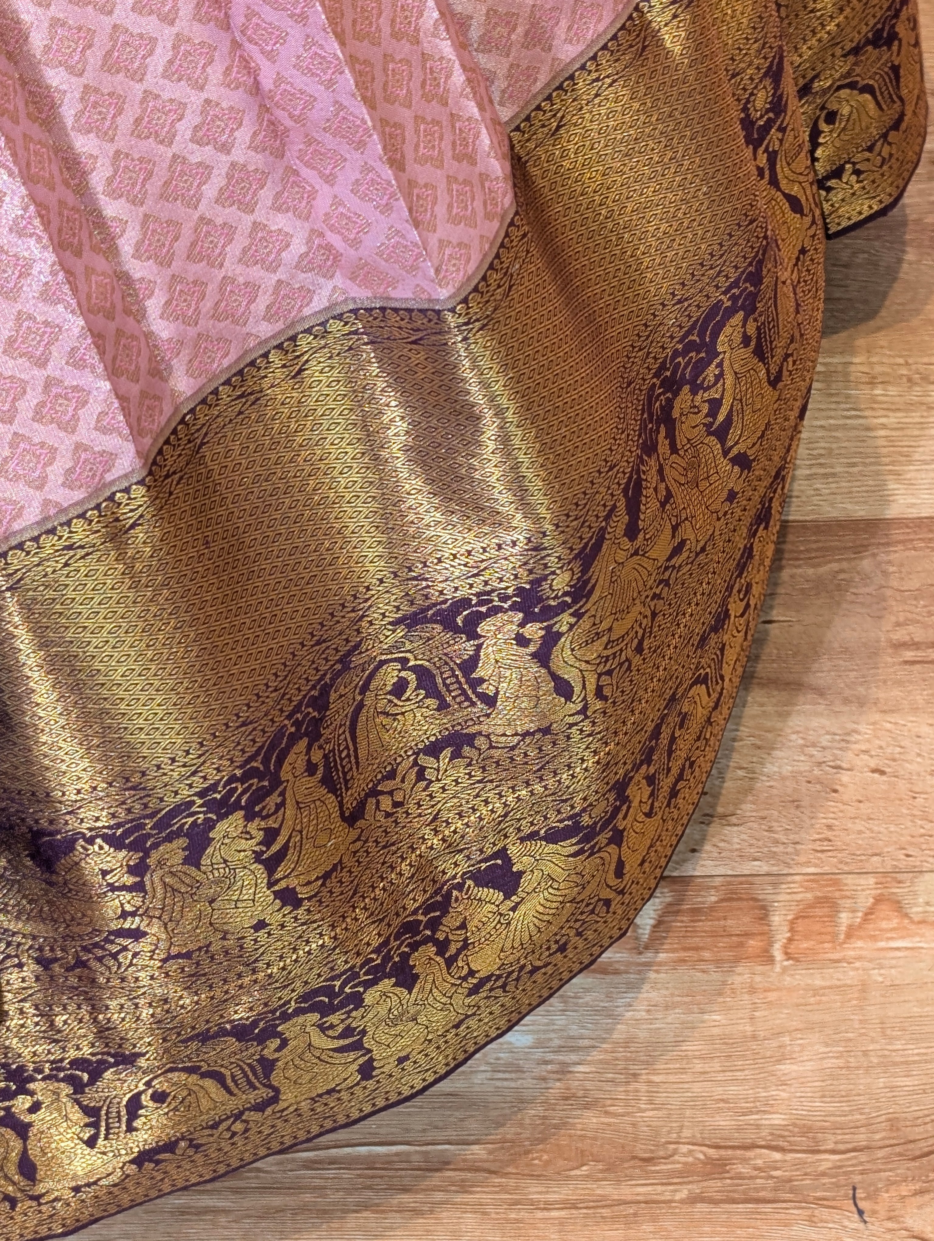 Royal Purple & Lilac Predraped Lehanga Set