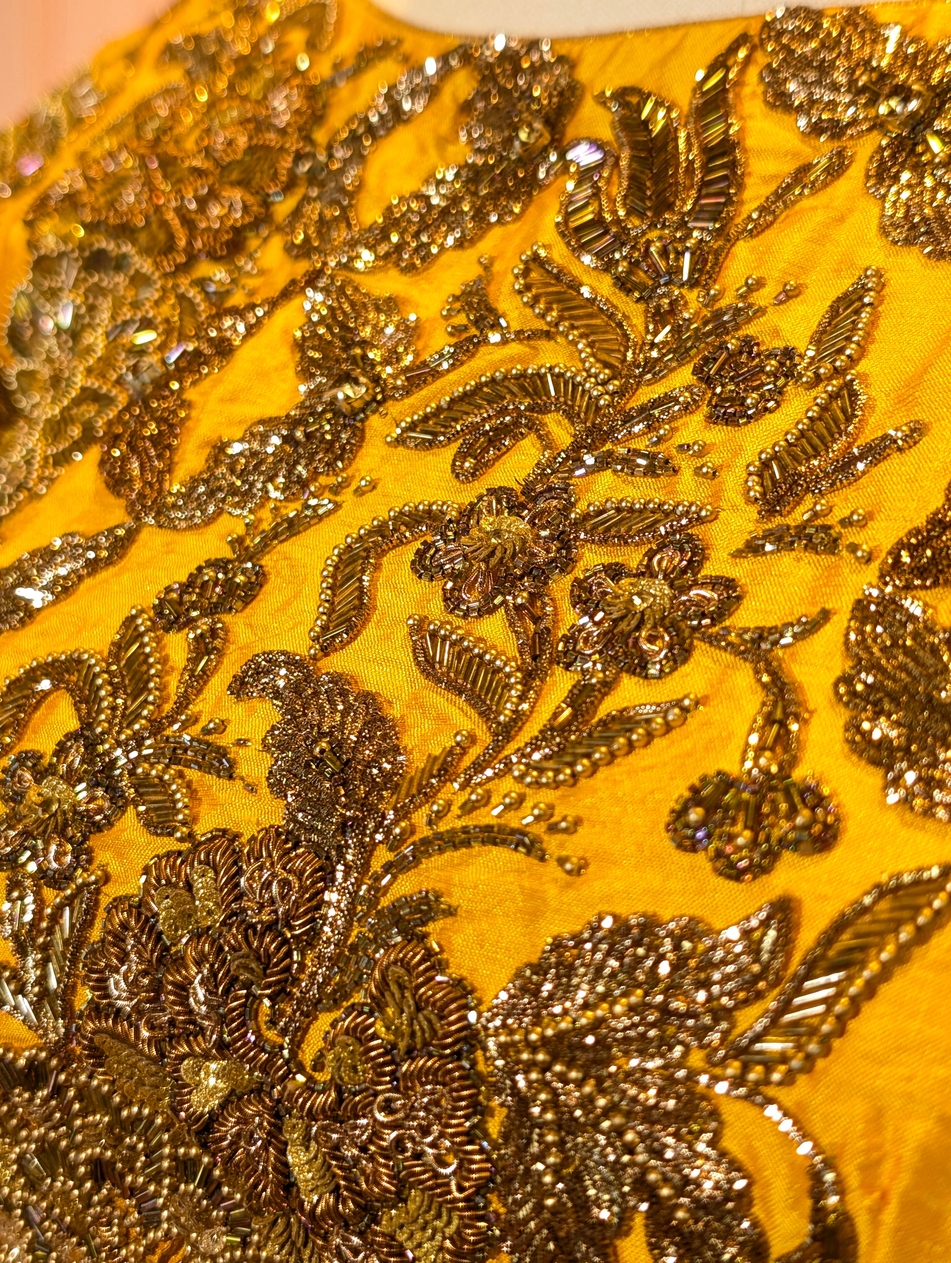 Heavy Hand Embroidered Lehanga Set - Sunshine Yellow