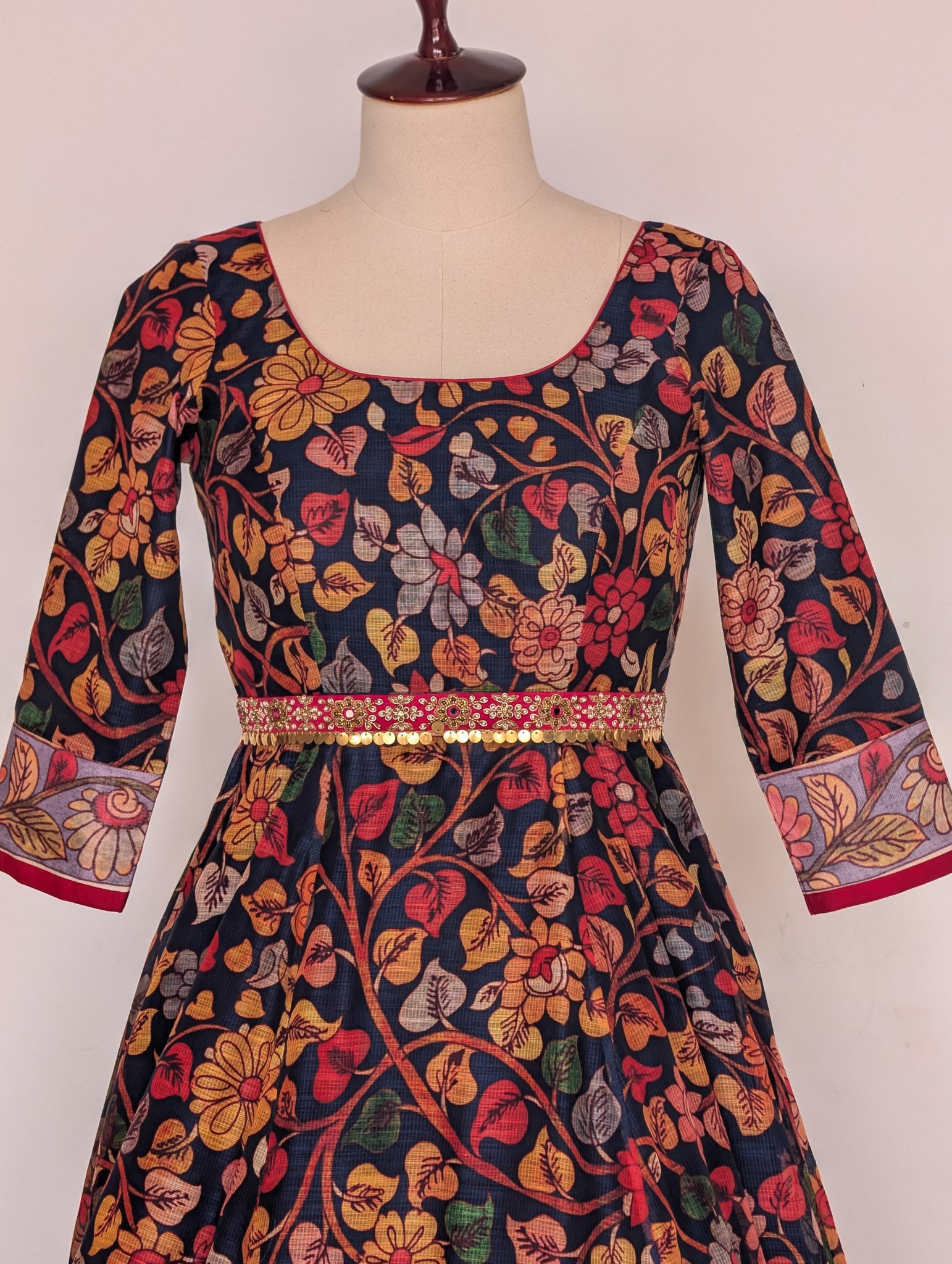 Floral Kalamkari Printed Anarkali Dress