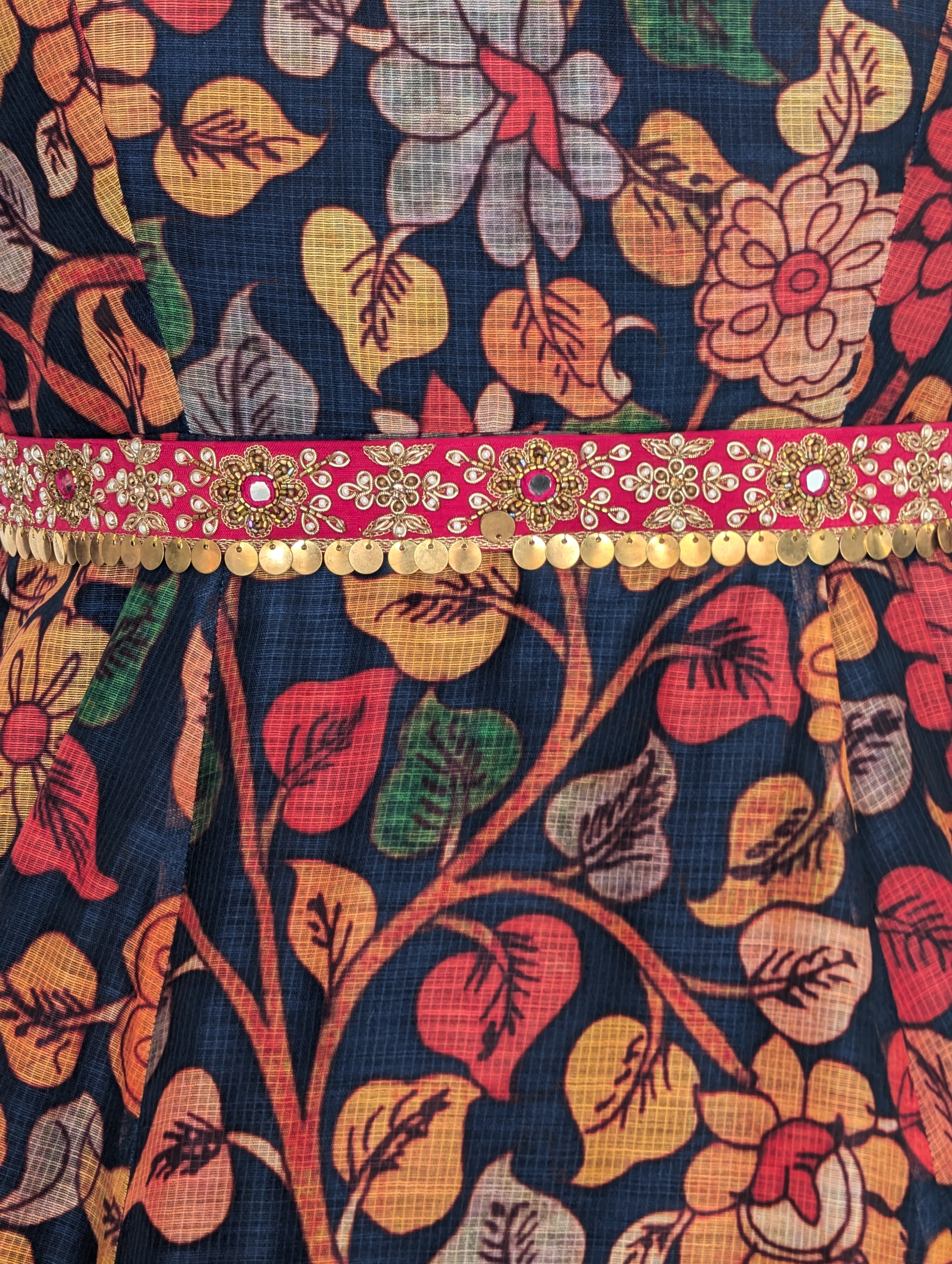 Floral Kalamkari Printed Anarkali Dress