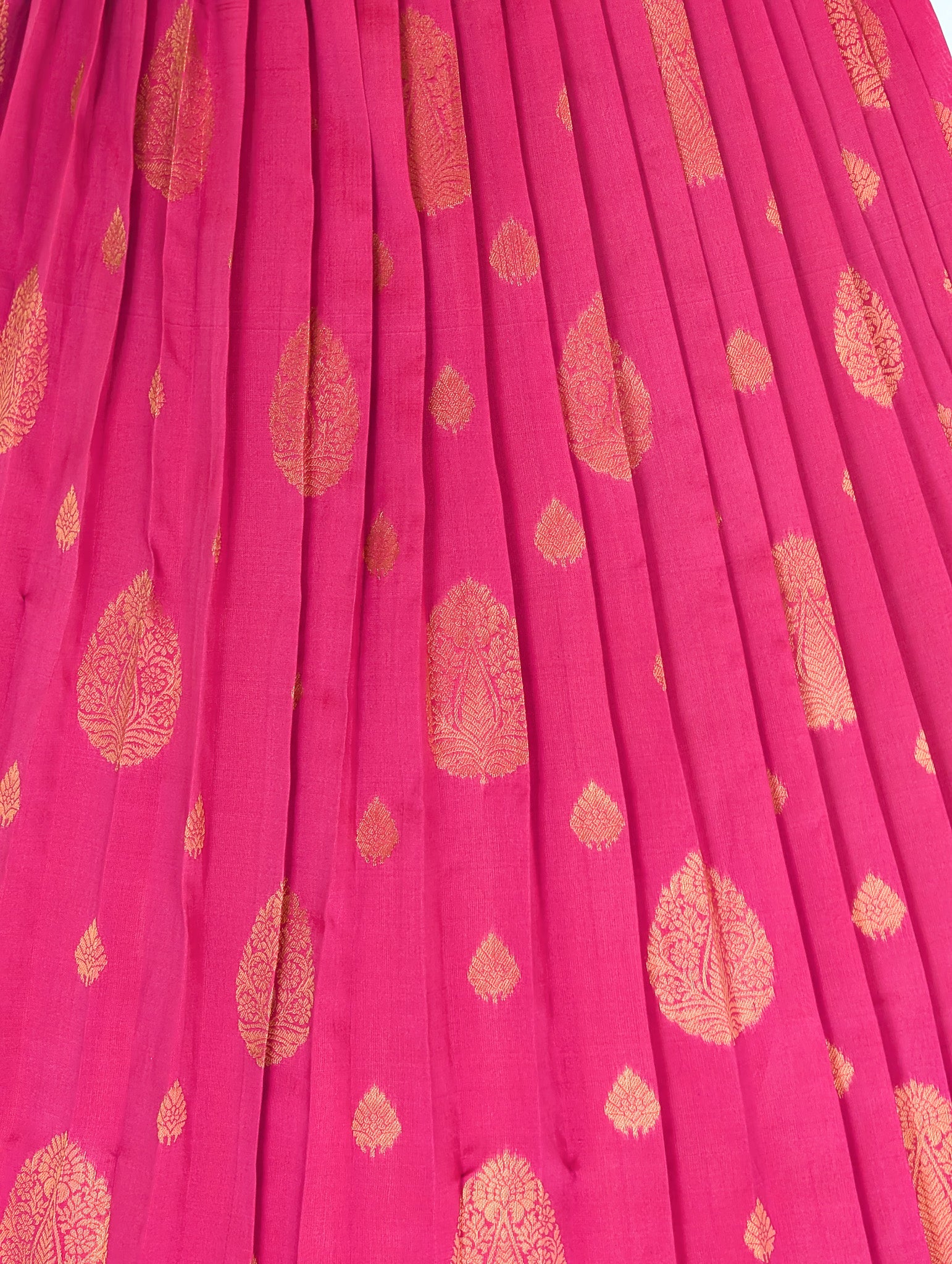 Navy Blue & Pink Silk Lehenga Set