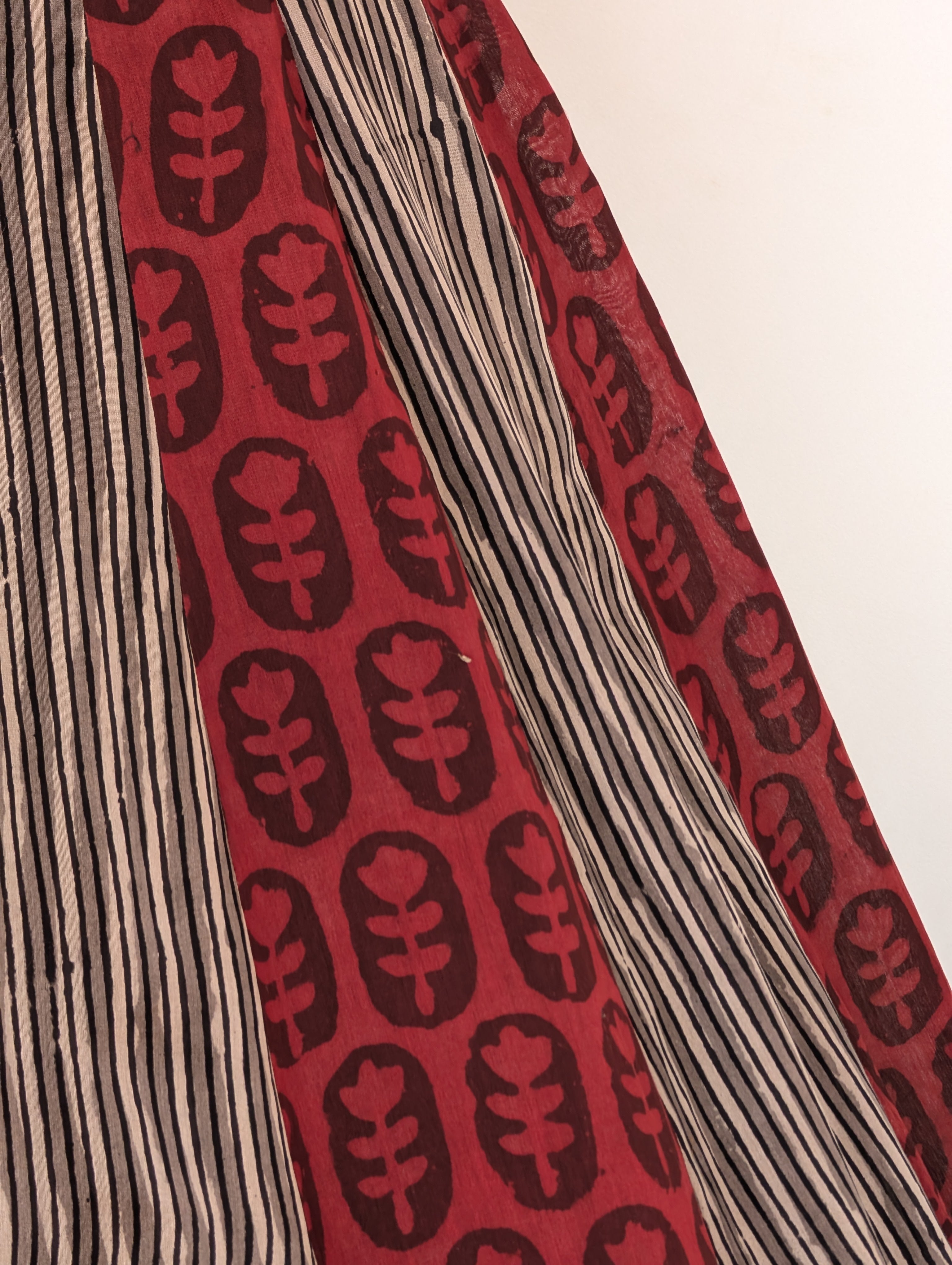 Black & Maroon Printed Lehenga Set with Embroidered Blouse