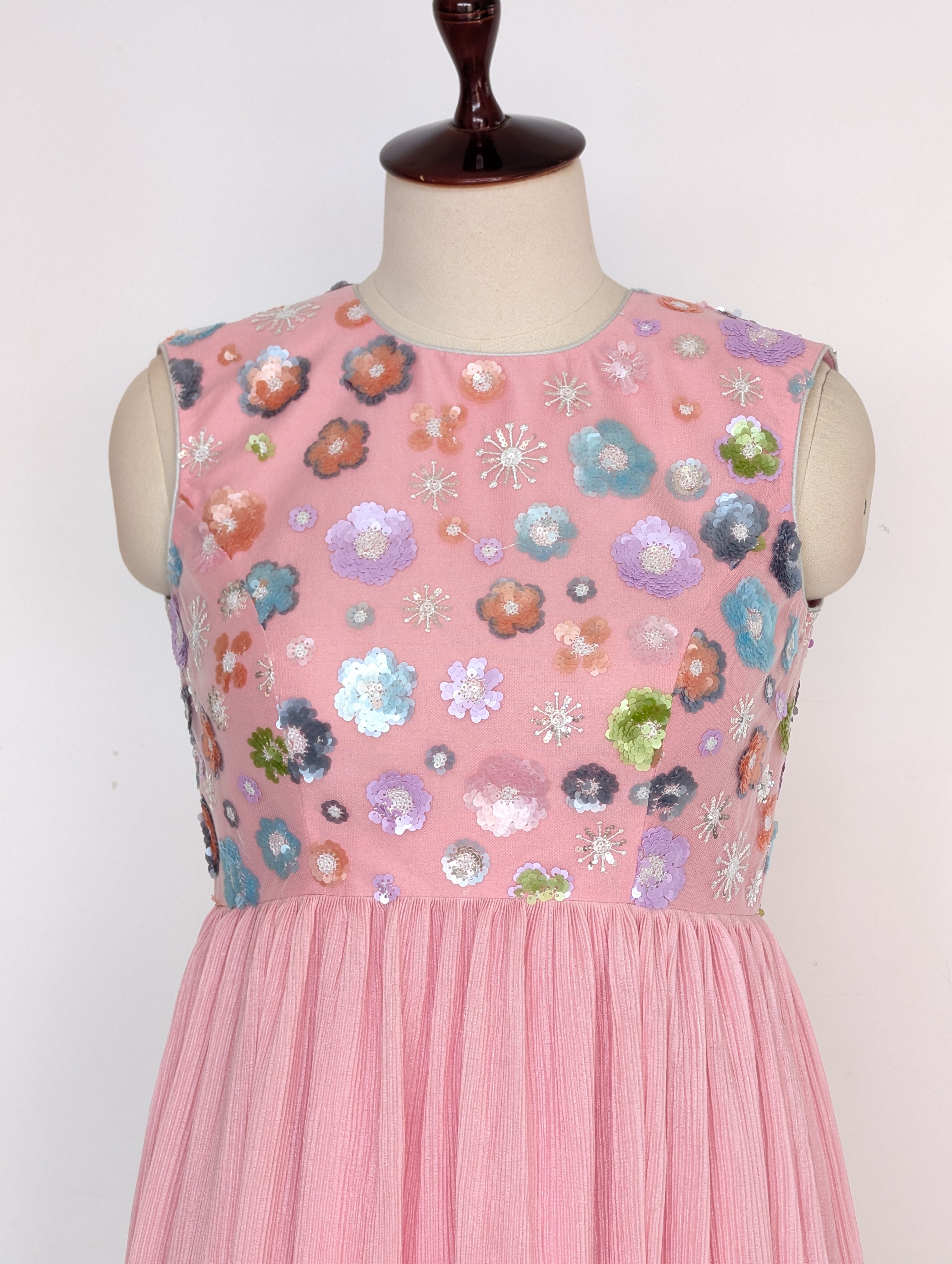 Blush Pink Embellished Maxi Dress