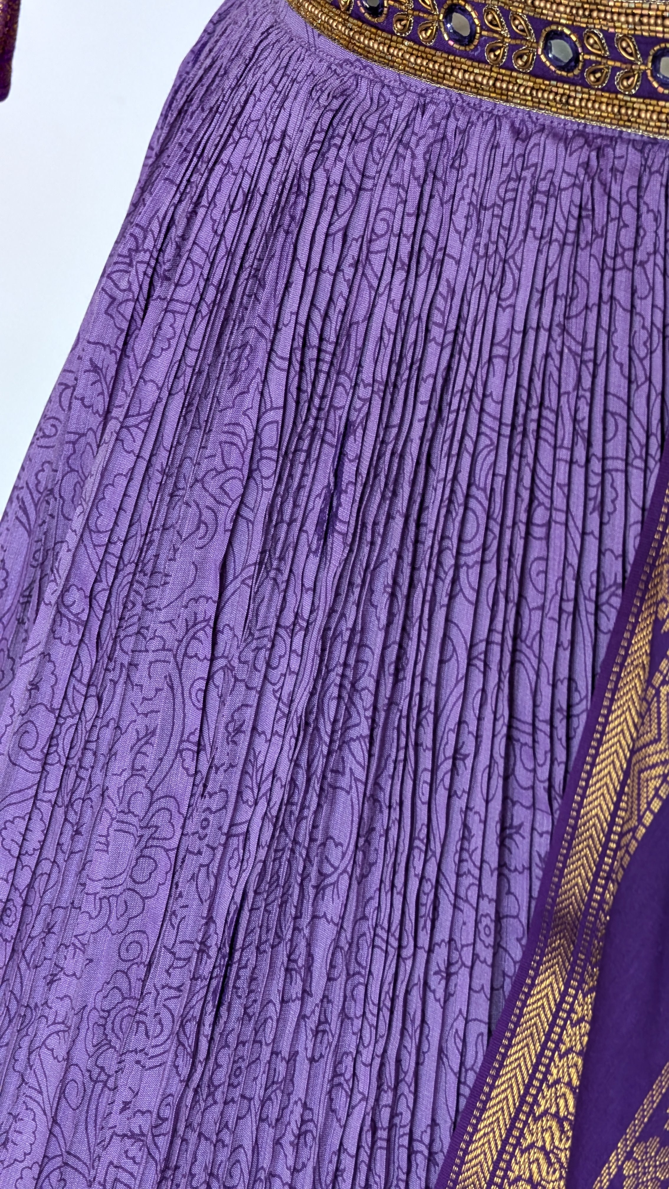 Royal Violet Silk Lehenga with Heritage Zari Drape