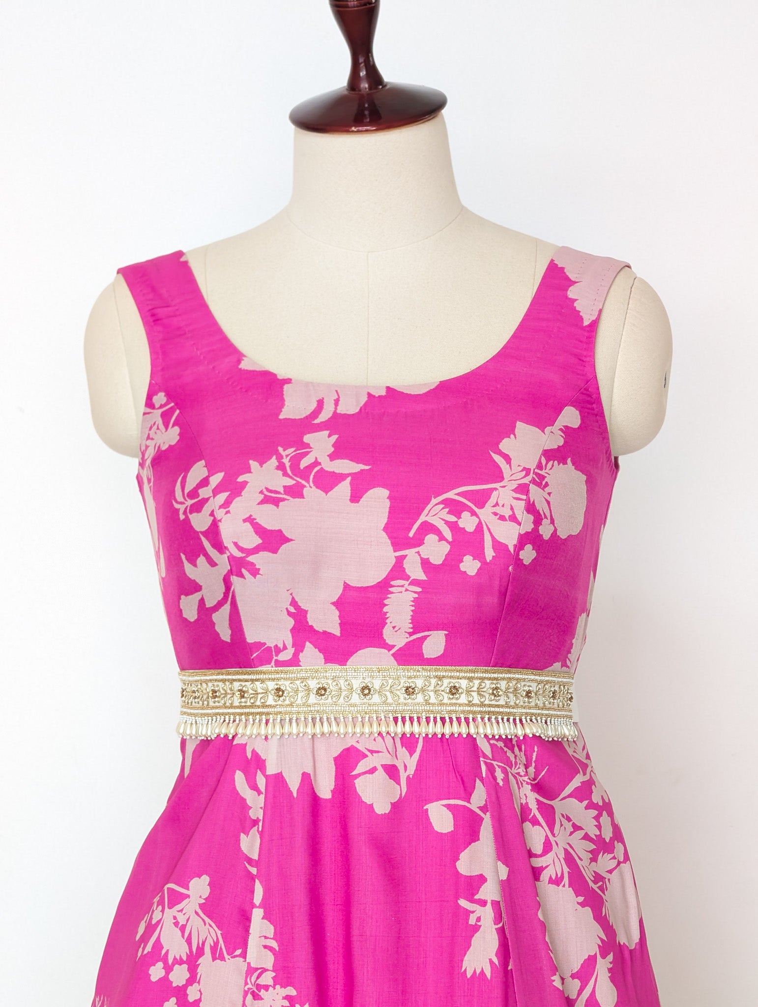 Pink Floral Anarkali Dress