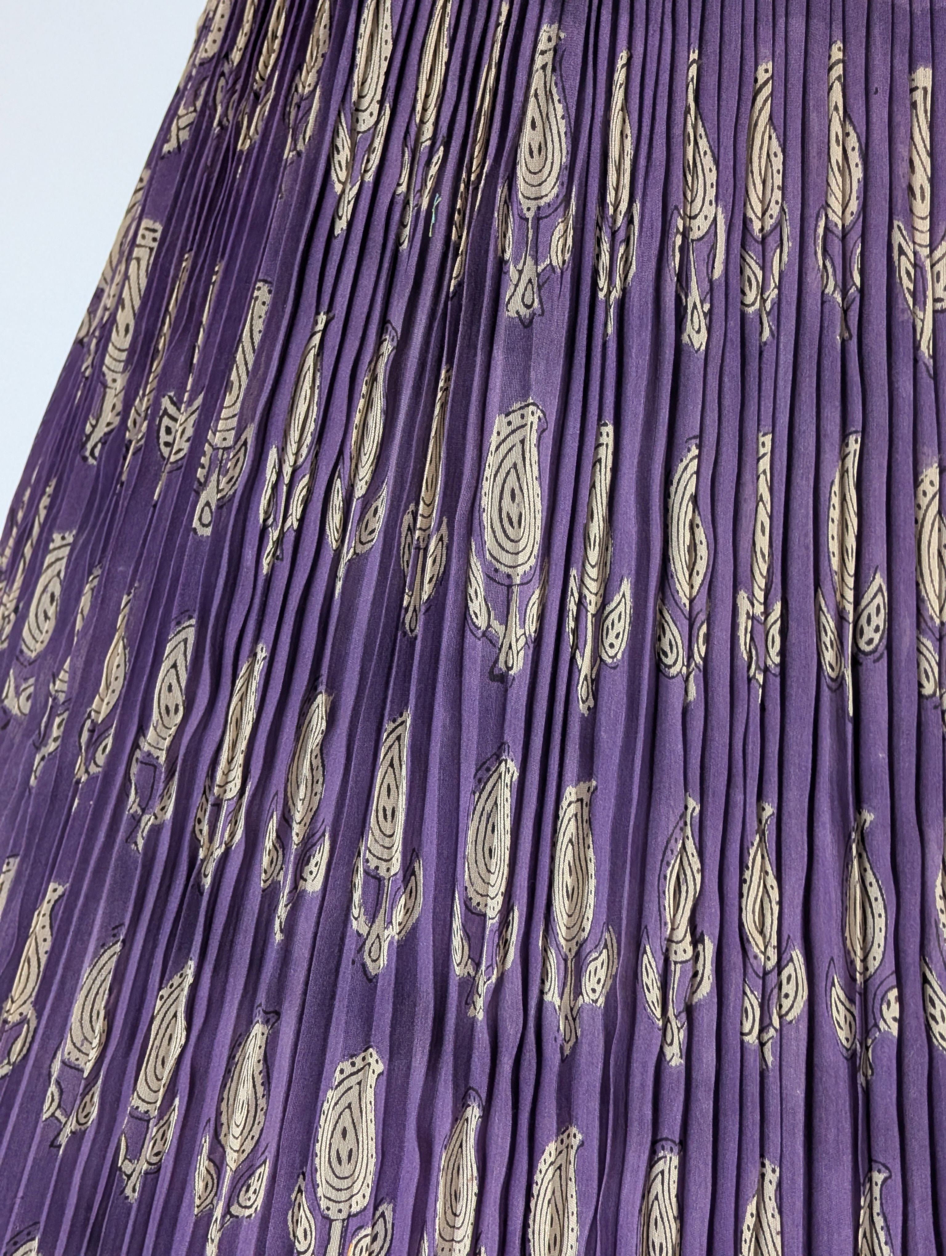 Aubergine Block Print Anarkali