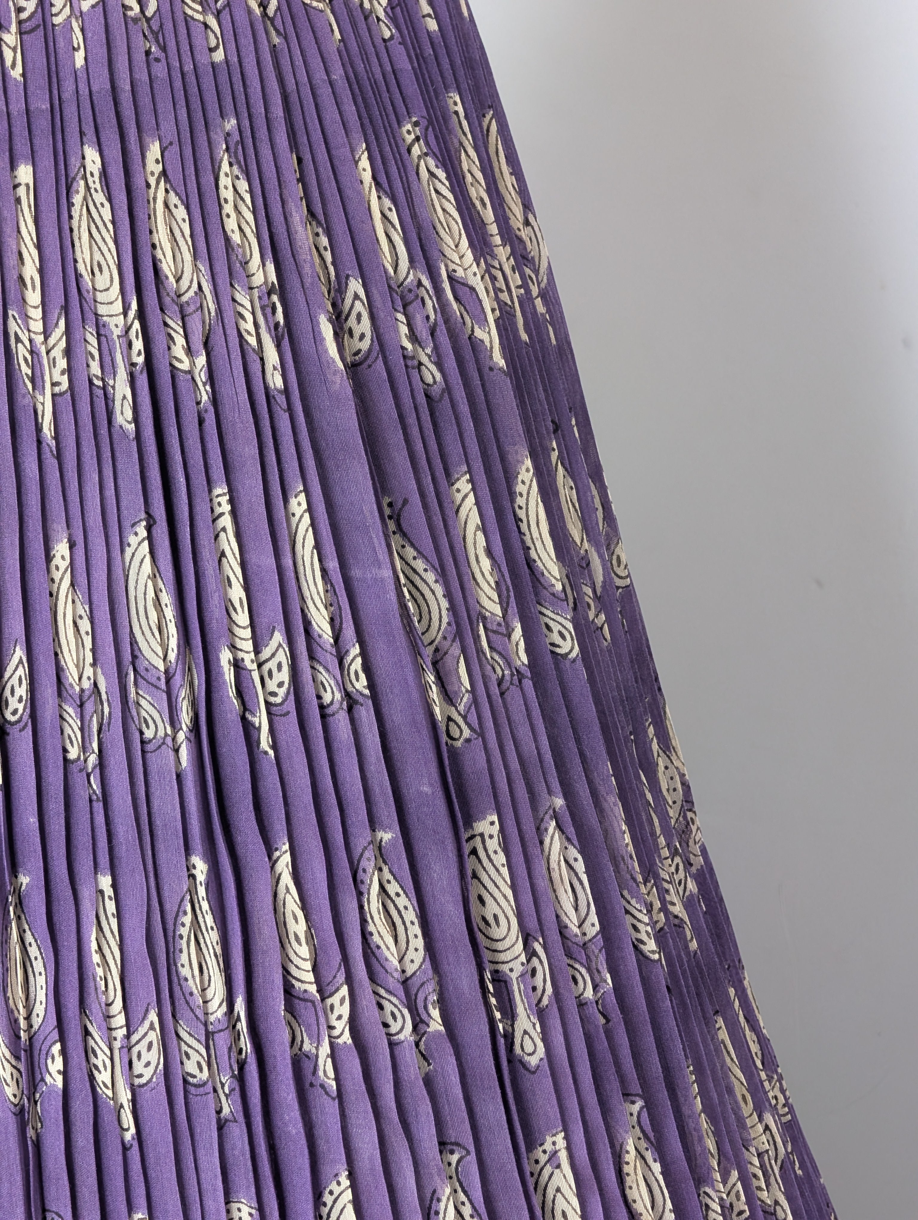 Aubergine Block Print Anarkali