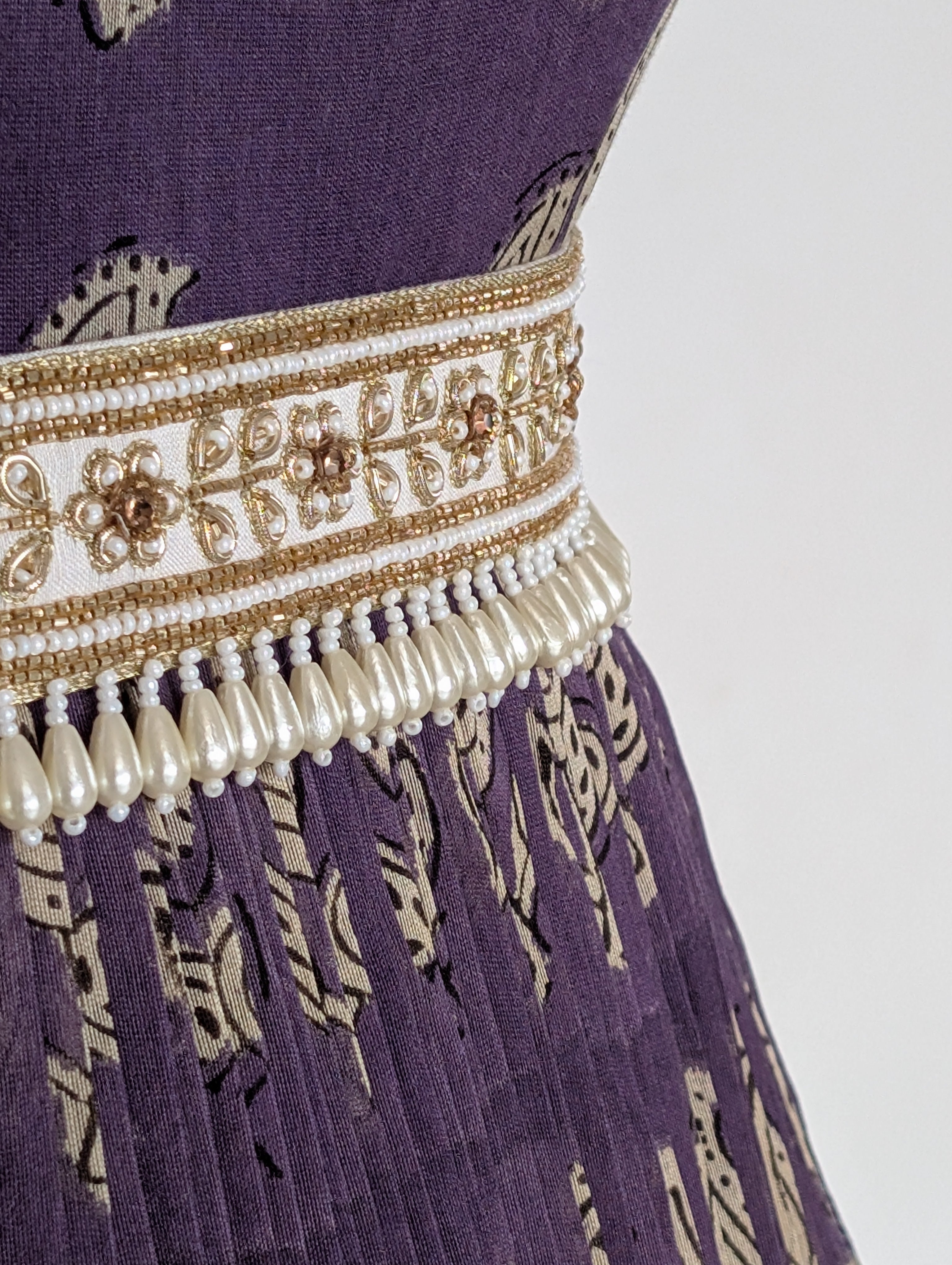 Aubergine Block Print Anarkali