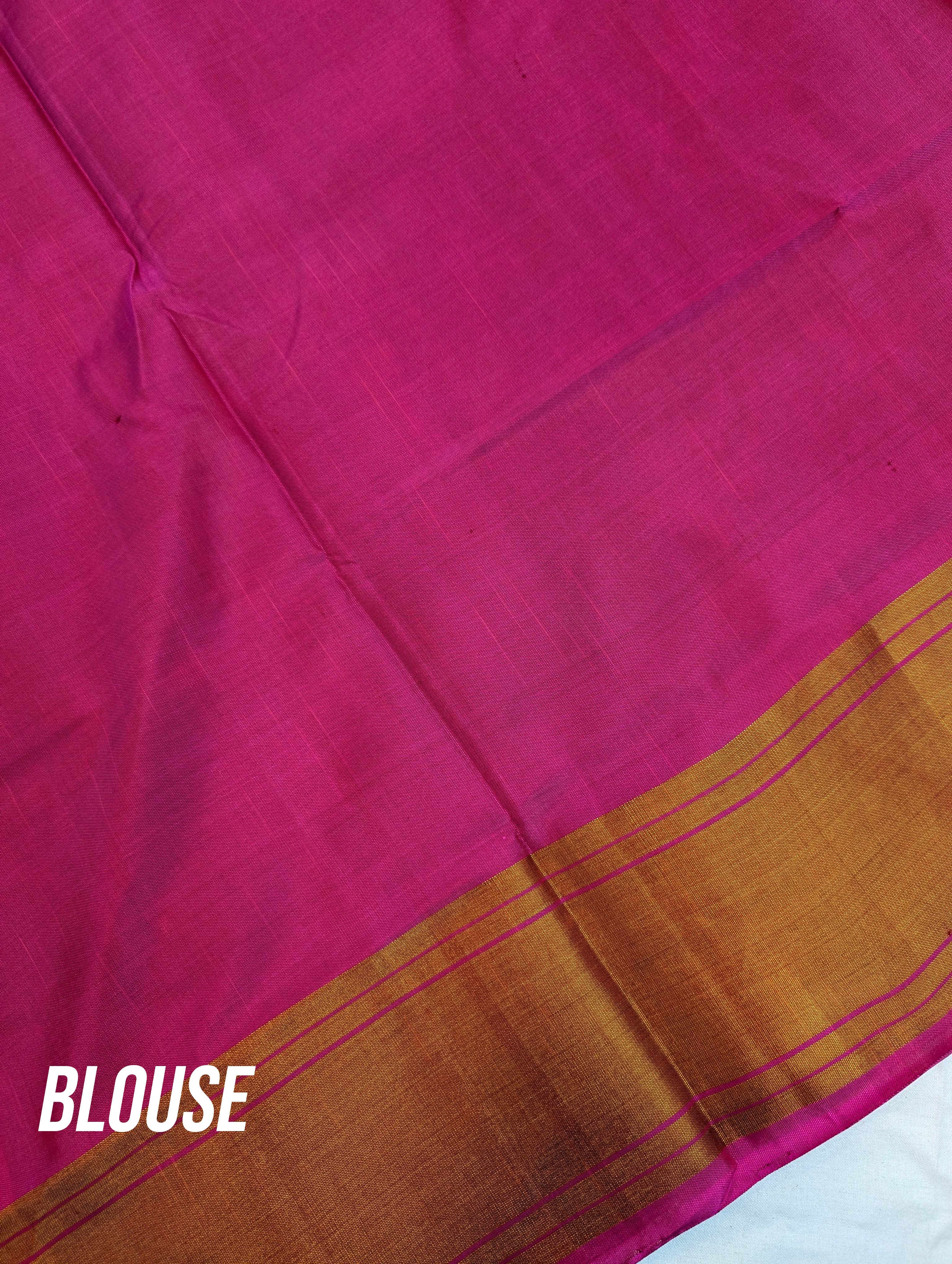 Handloom Patola Pure Silk Saree X Lavender with Magenta
