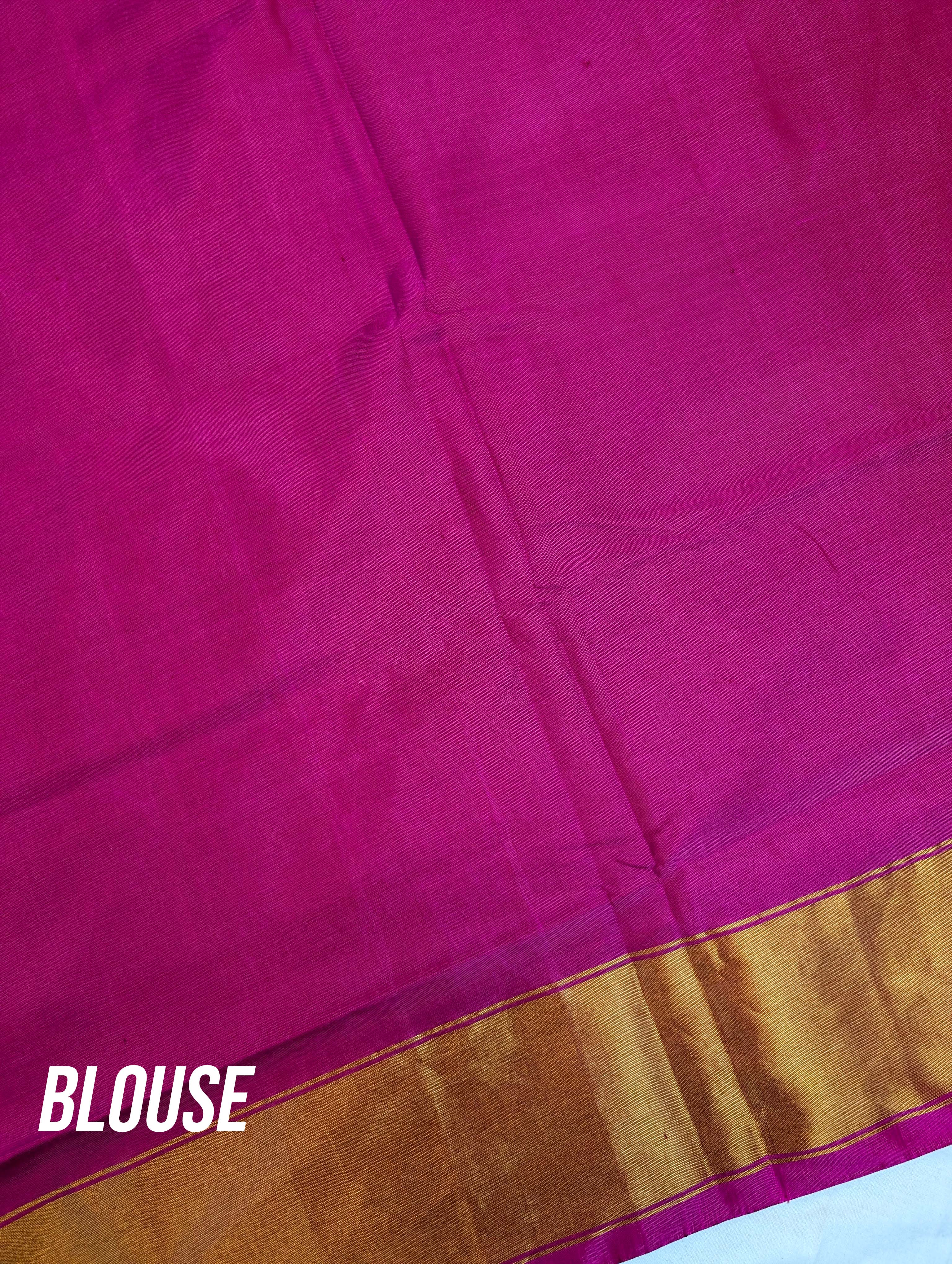 Handloom Patola Pure Silk Saree X Magenta Vine