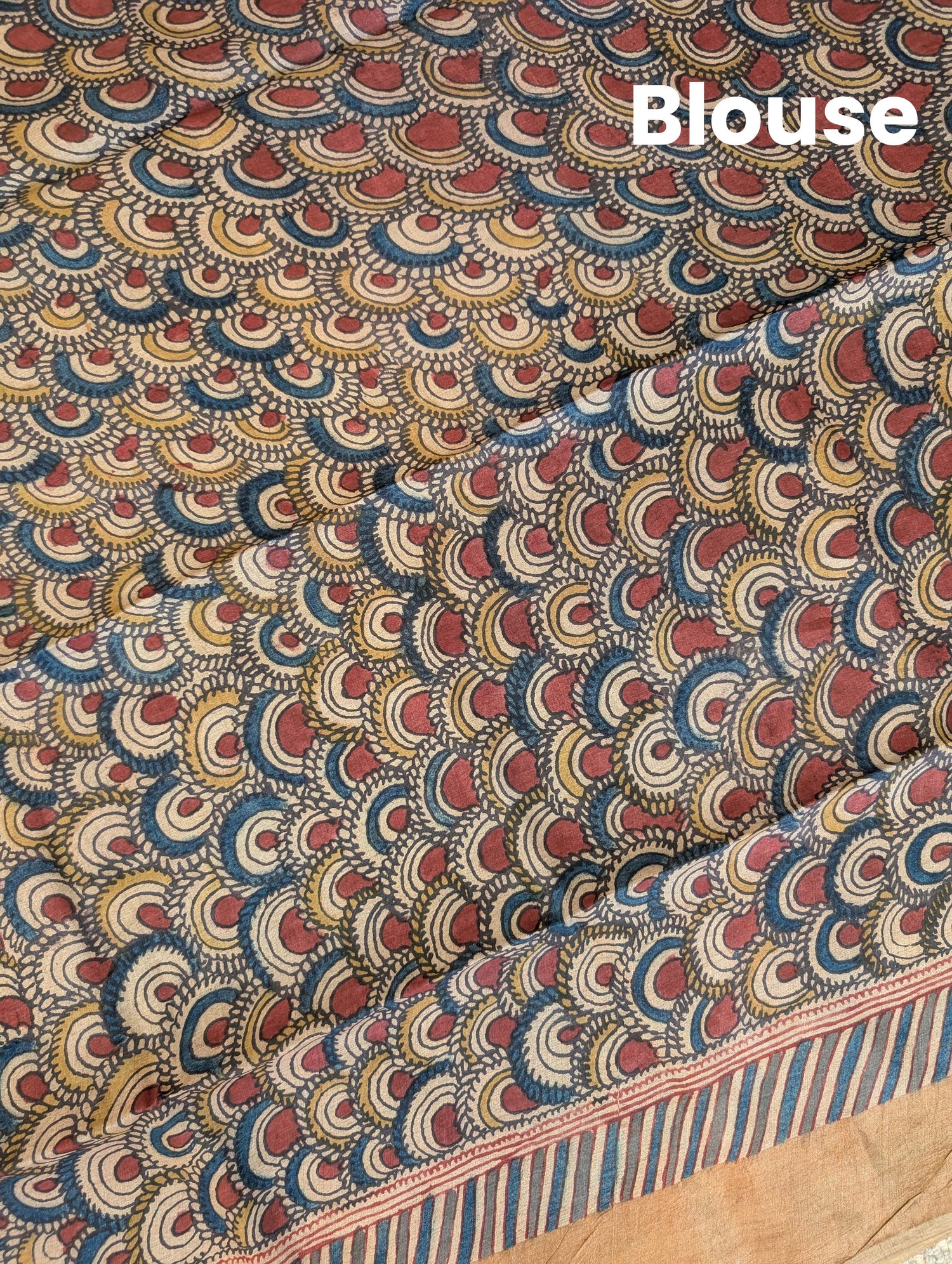 Pure tussar silk X Pen Kalamkari - Indigo Blue