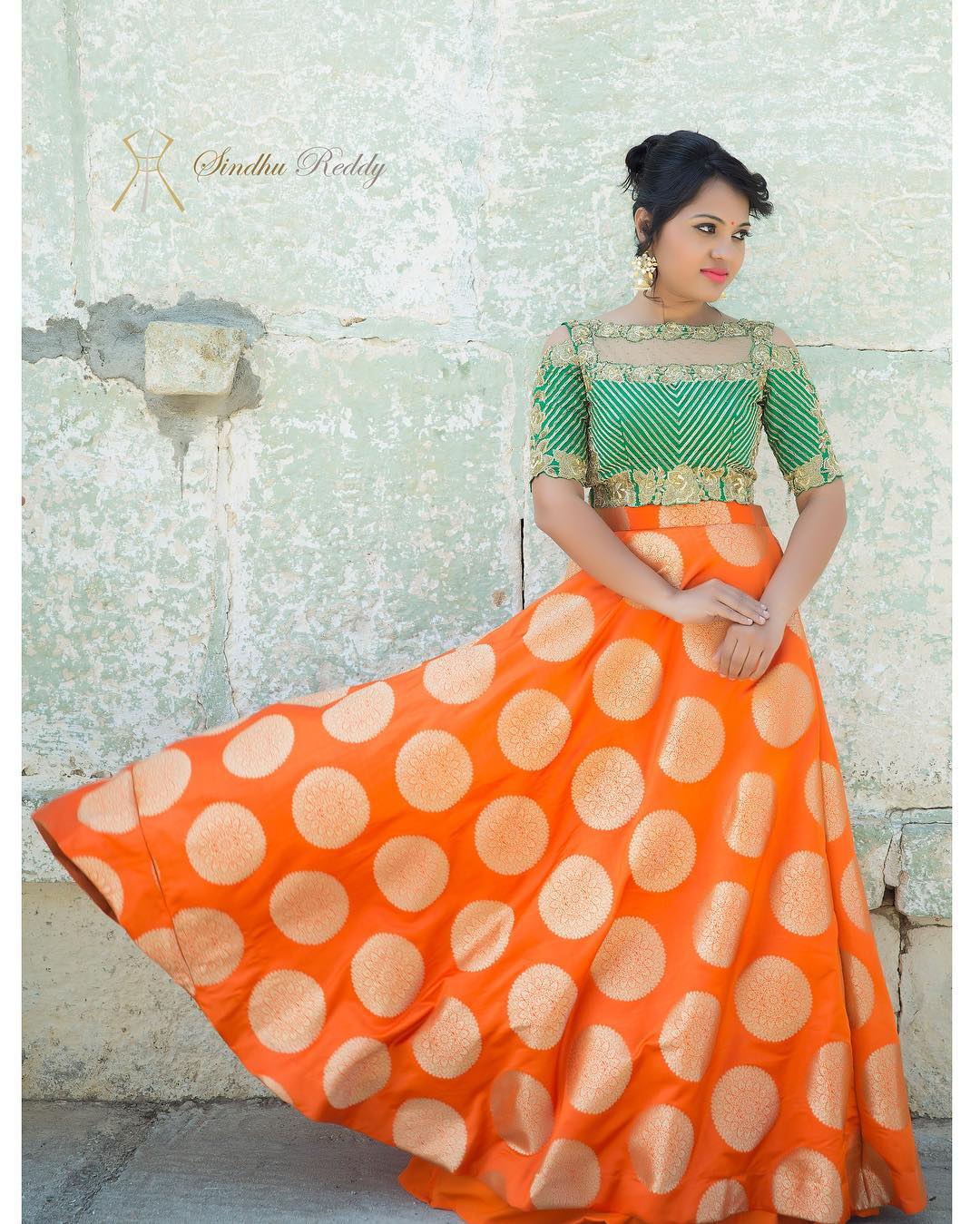 Heavy Hand Embroidered Green Cutwork Blouse