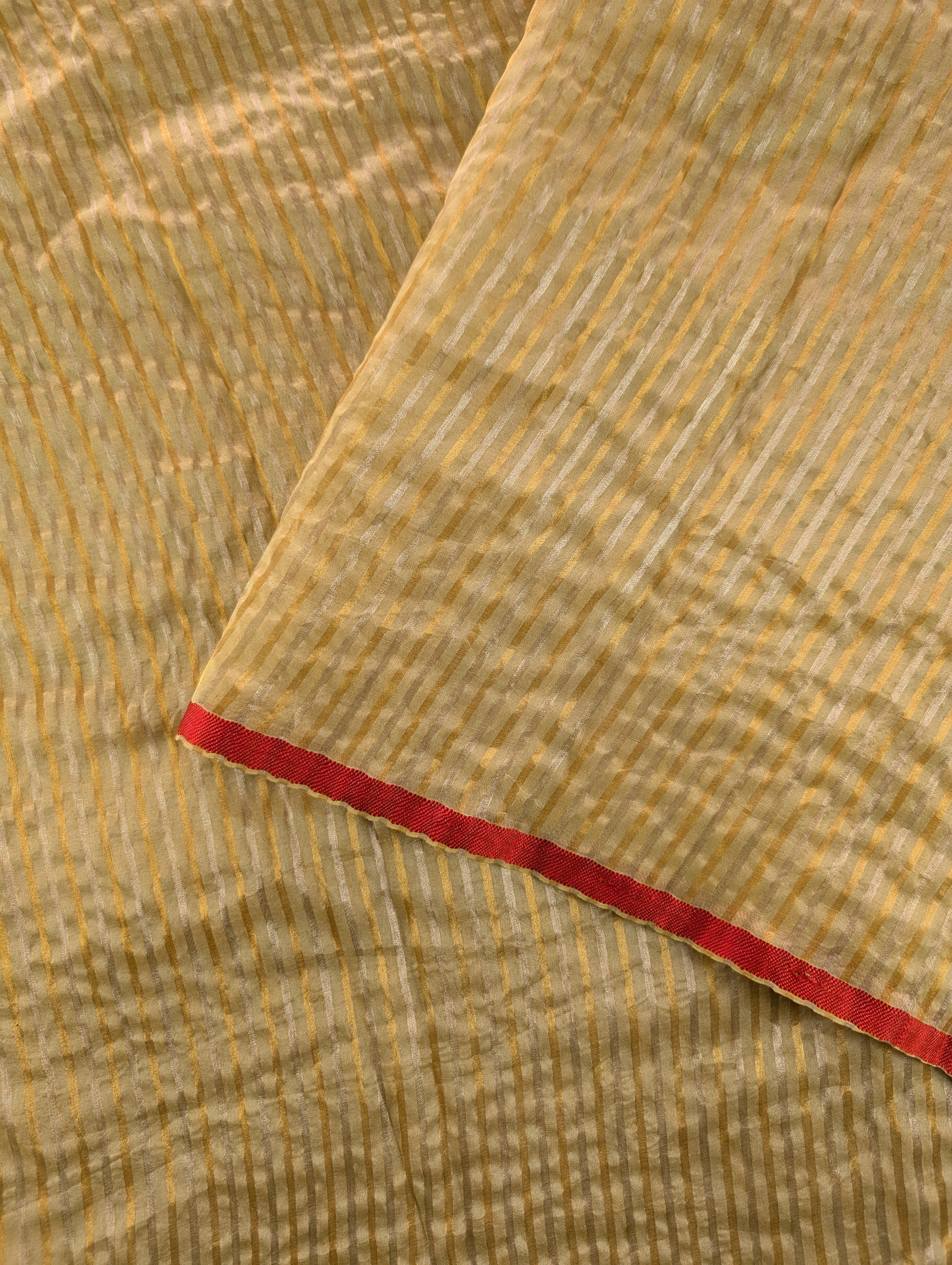 Organza X Pen Kalamkari - Reddish Orange