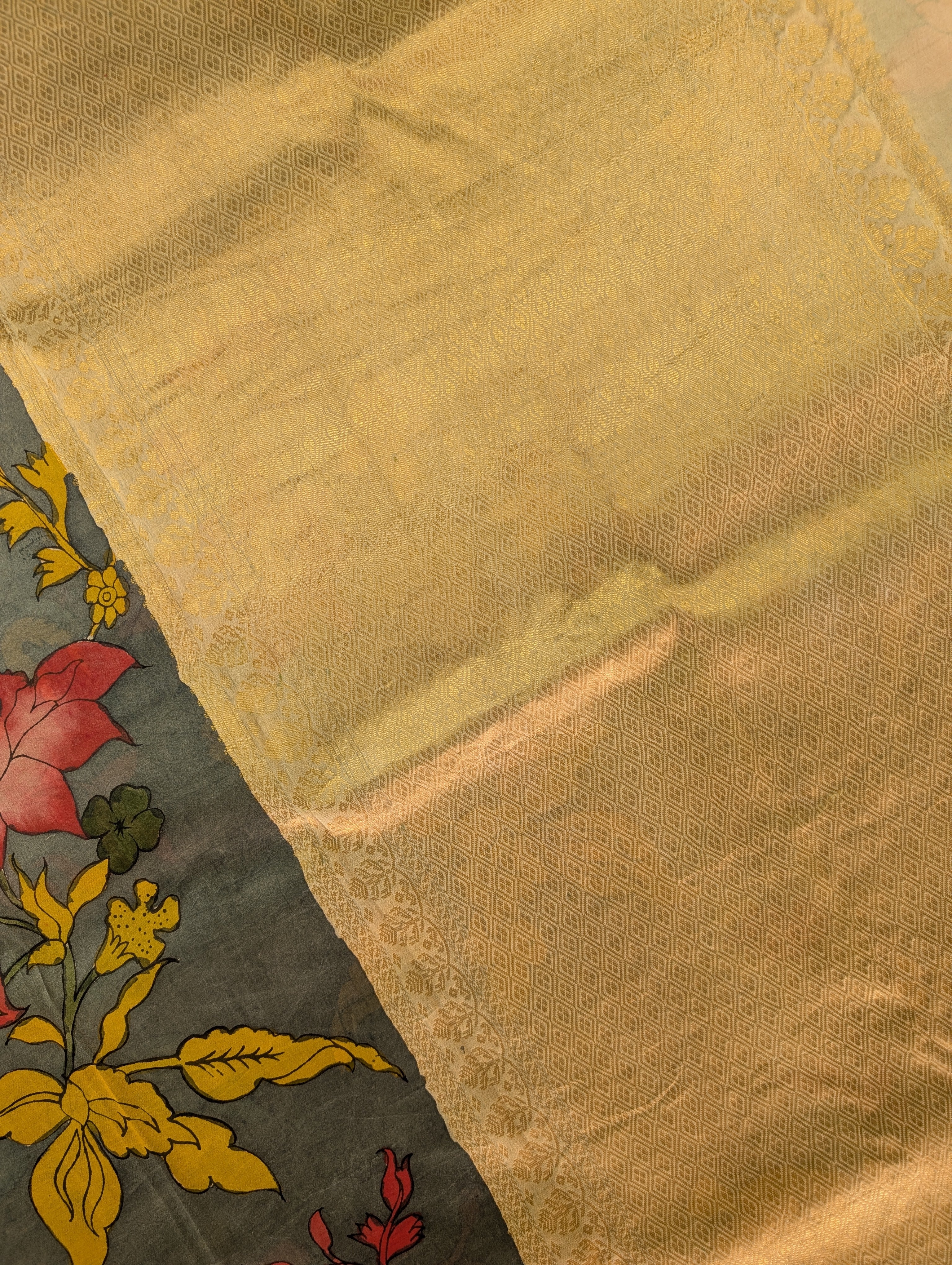 Organza X Pen Kalamkari - Dark Grey