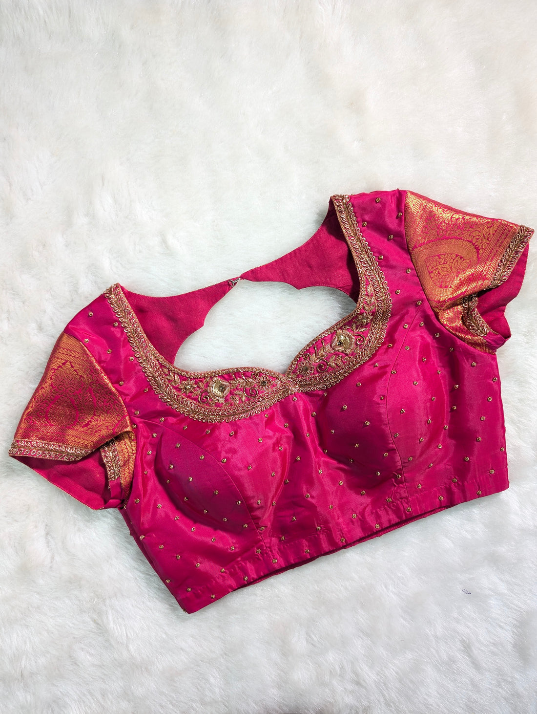 Radiant Pink Zari Work Blouse