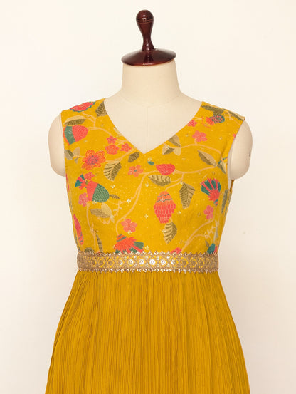 Mustard Floral Gown