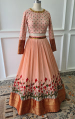 Load image into Gallery viewer, Peach Crop Top &amp; Skirt
