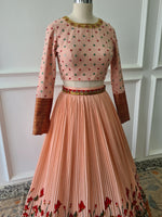 Load image into Gallery viewer, Peach Crop Top &amp; Skirt
