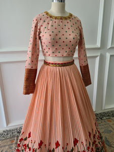Peach Crop Top & Skirt
