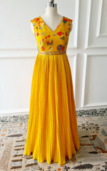Load image into Gallery viewer, Mustard Yellow Floral Dress
