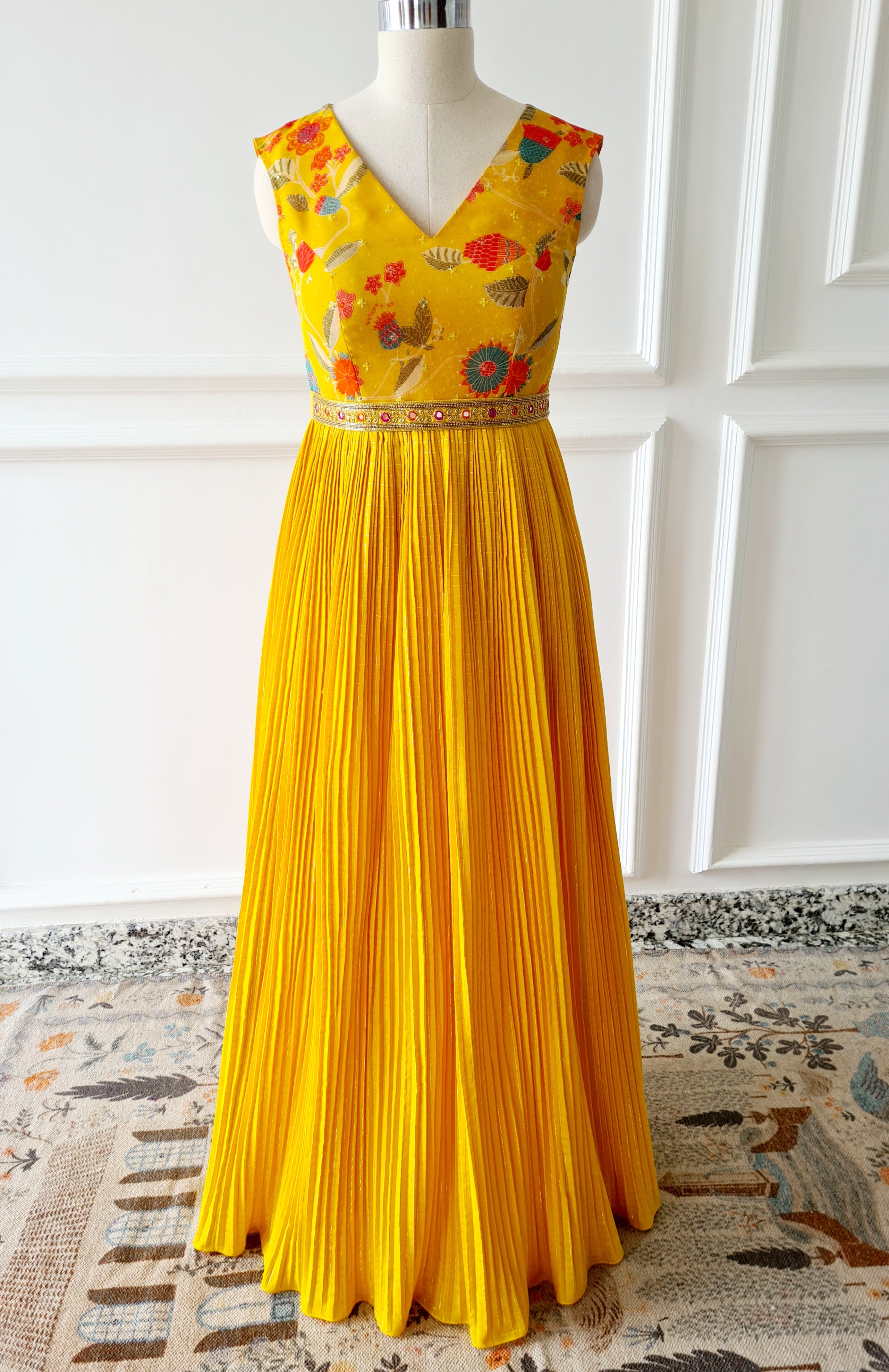 Mustard Yellow Floral Dress