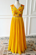 Load image into Gallery viewer, Mustard Yellow Floral Dress

