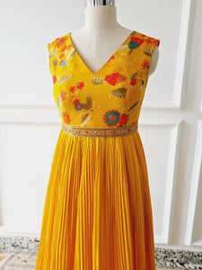 Mustard Yellow Floral Dress
