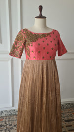 Load image into Gallery viewer, Heavy Hand Embroidered Peach Dress

