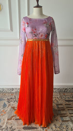 Load image into Gallery viewer, Sale1043 - Orange &amp; Lavender Dress
