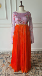 Load image into Gallery viewer, Sale1043 - Orange &amp; Lavender Dress
