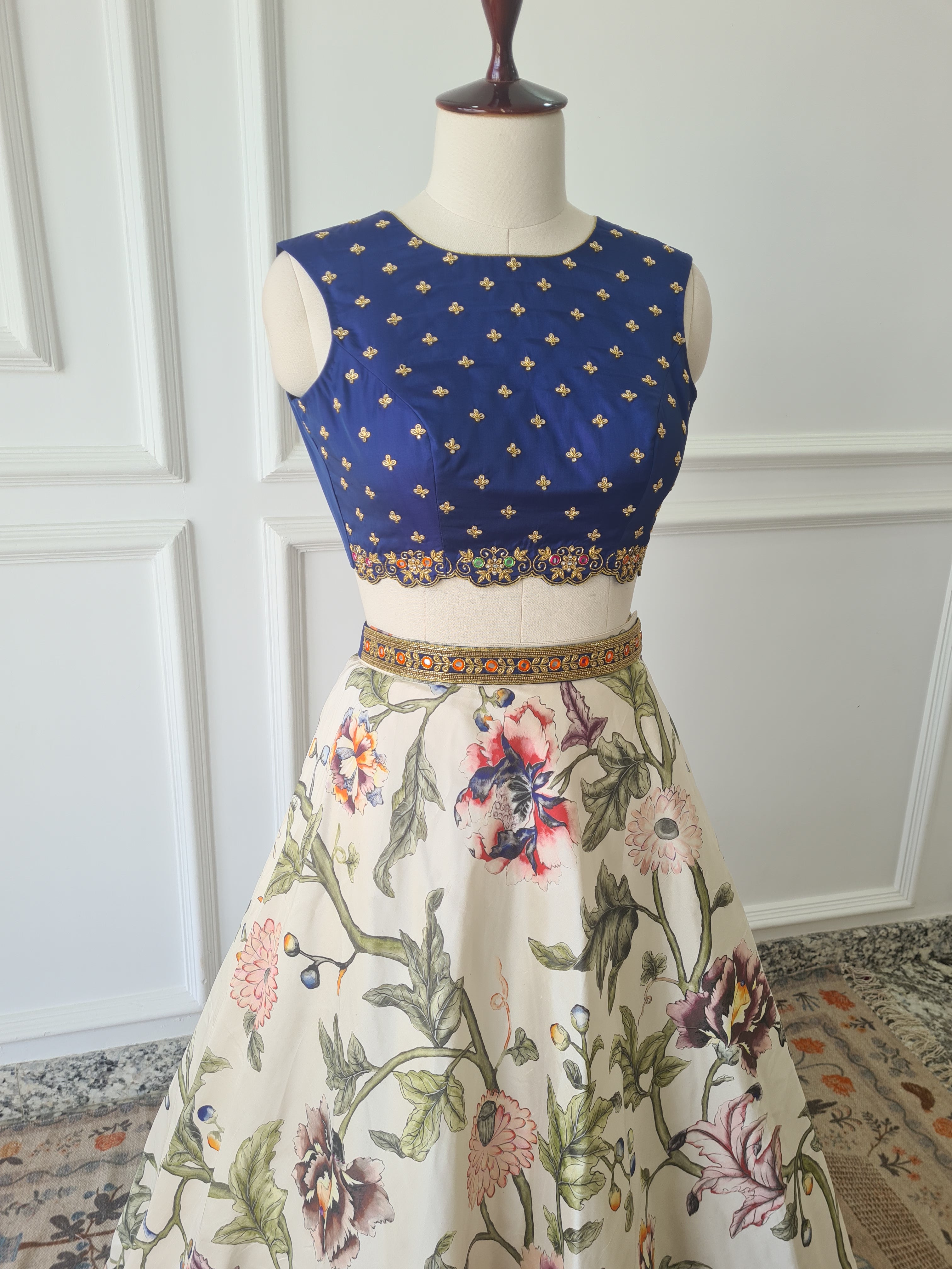 Floral Crop Top Skirt