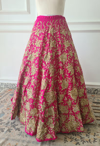 Sale1050 - Pink Heavy Hand Embroidered Skirt