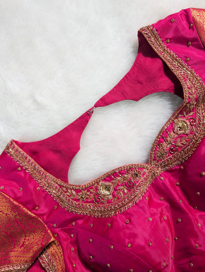 Radiant Pink Zari Work Blouse