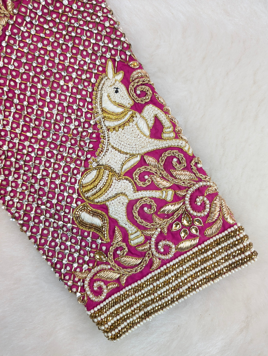 Heavy Hand Embroidered Pink Blouse