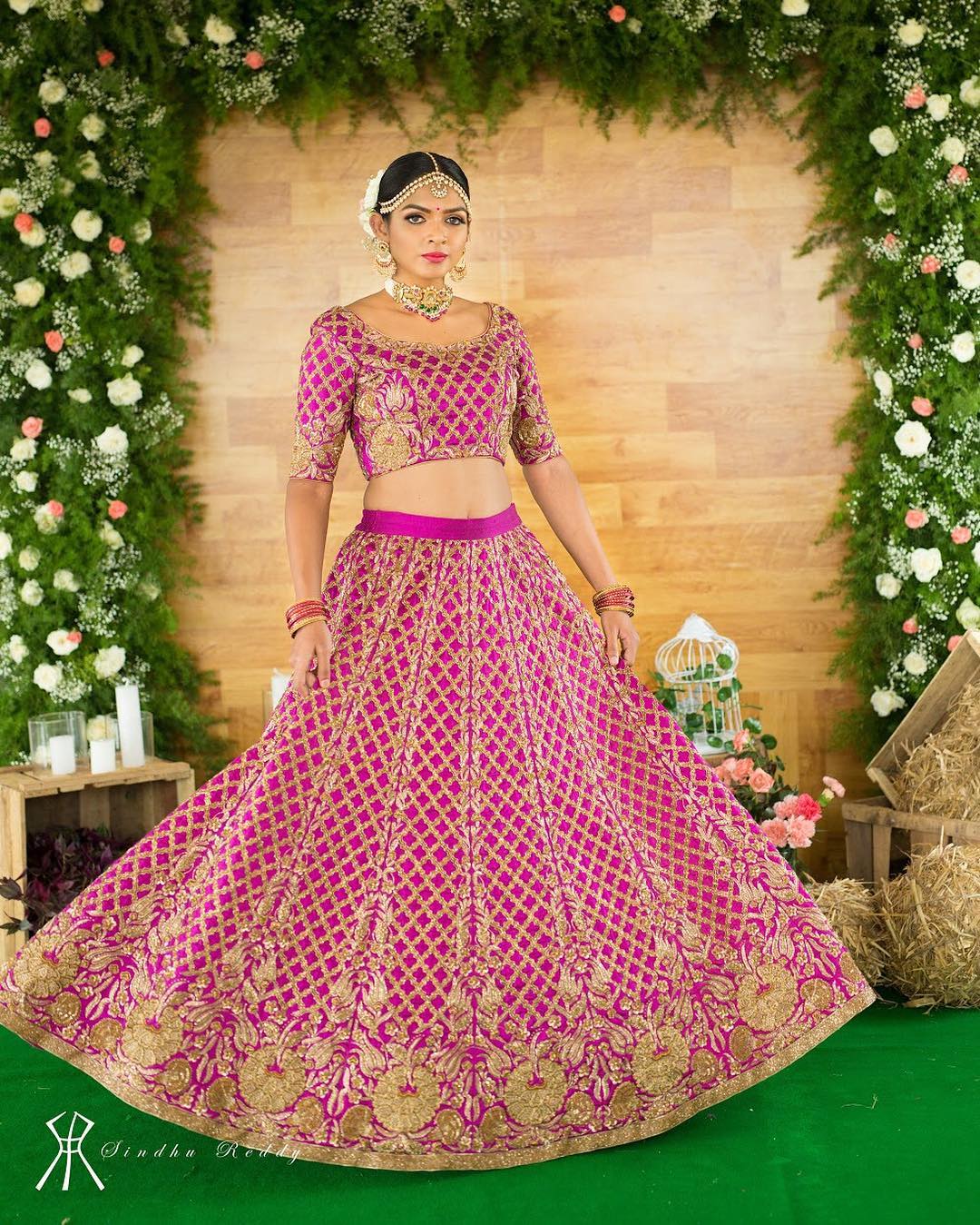 Regal Fuchsia Zari Embroidered Lehenga - Only Skirt