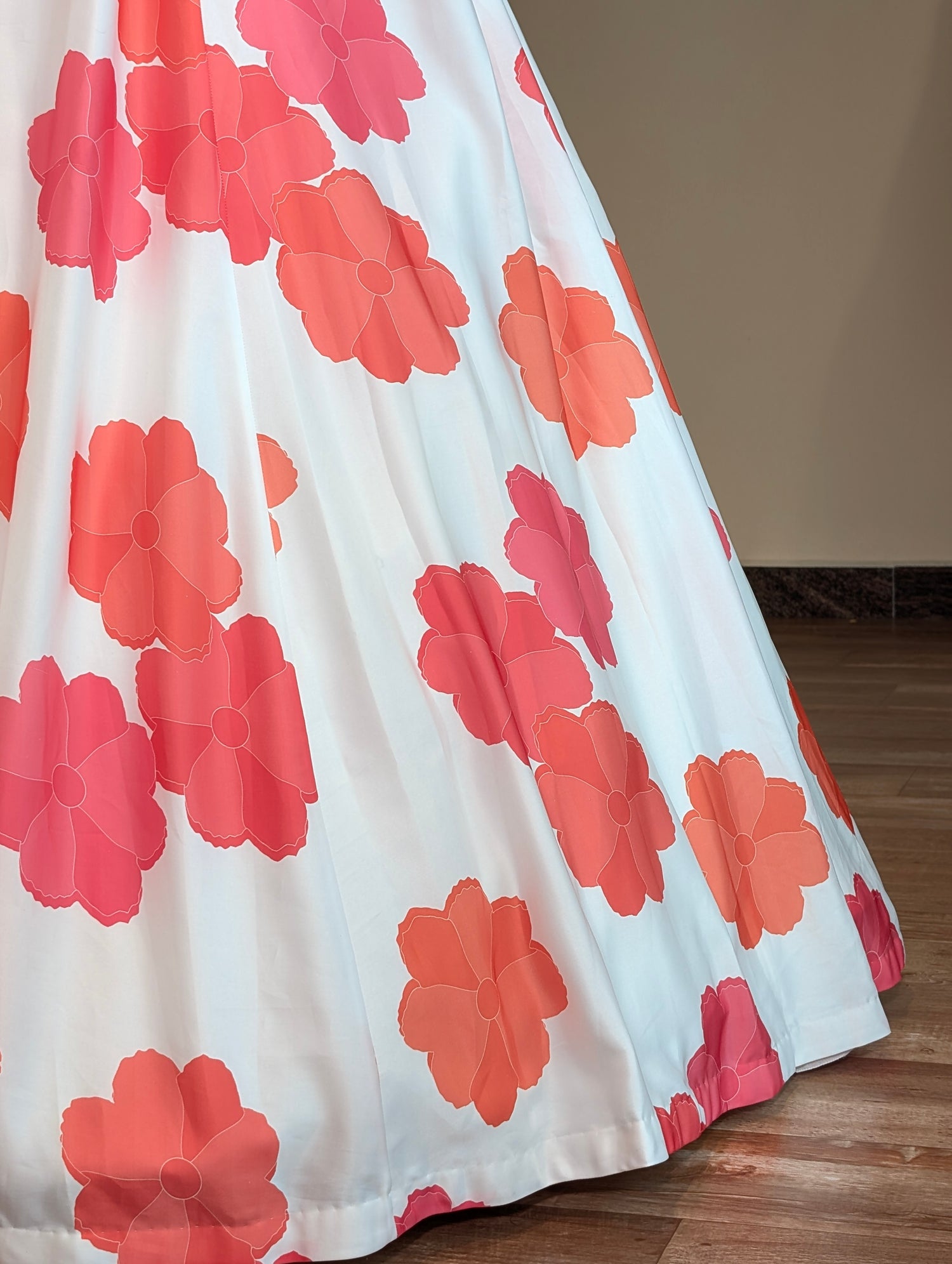 Vibrant Pink &amp; White Floral Lehenga with Embroidered Blouse