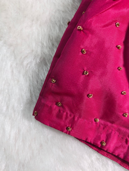 Radiant Pink Zari Work Blouse