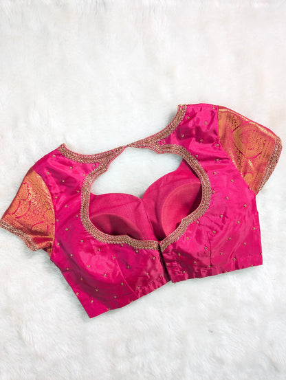 Radiant Pink Zari Work Blouse
