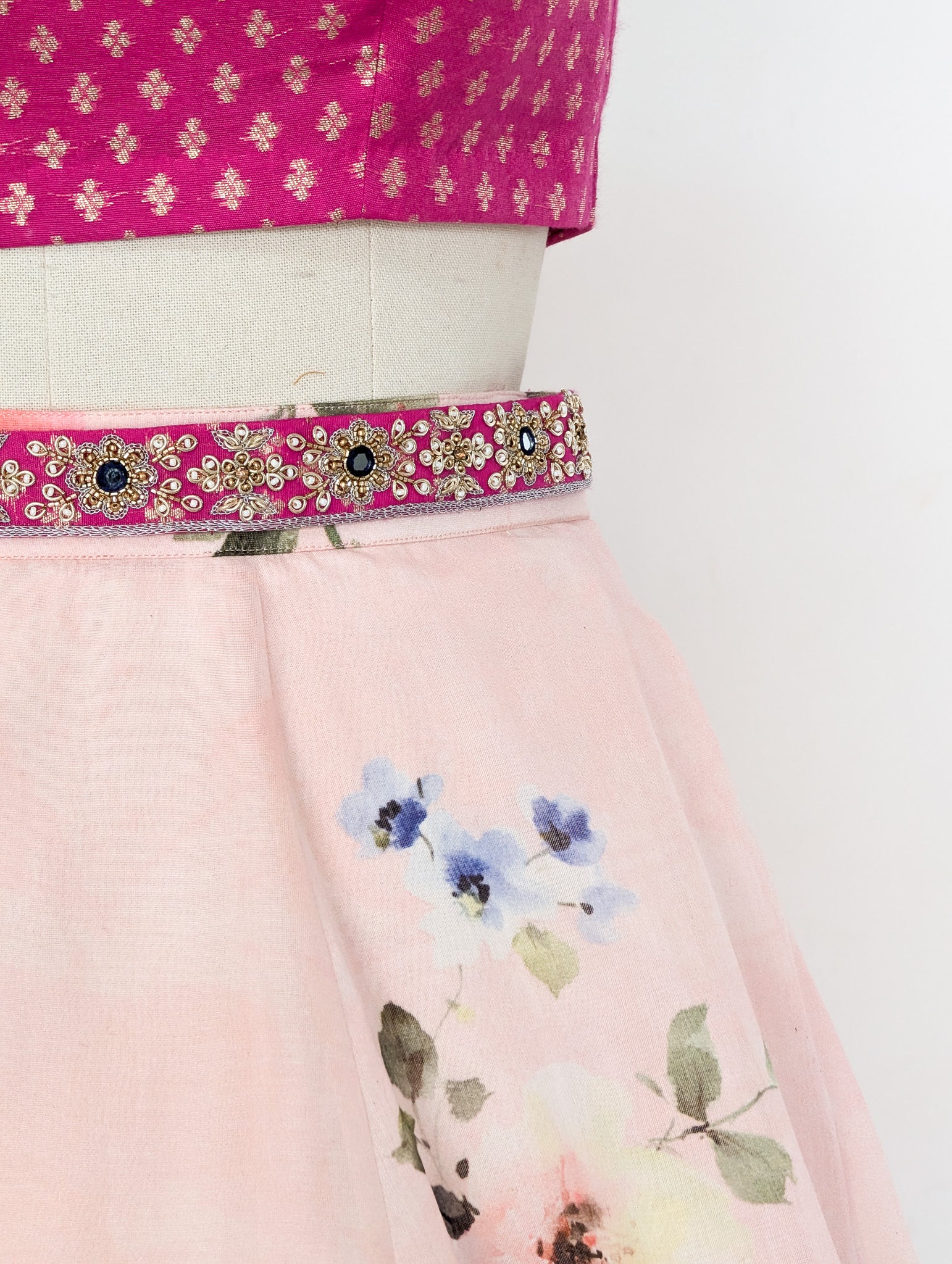 Blush Pink Floral Lehenga set