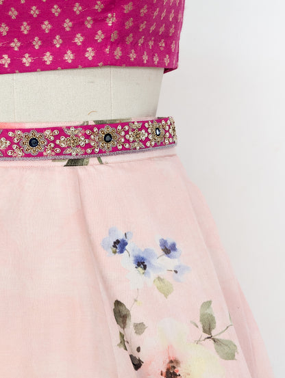 Blush Pink Floral Lehenga set